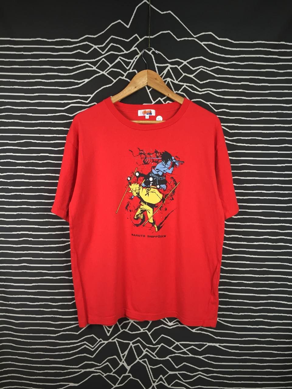 image of Anima x Cartoon Network VTG Naruto Shippuden Naruto & Sasuke Anime Manga Tee in Red (Size Medium)