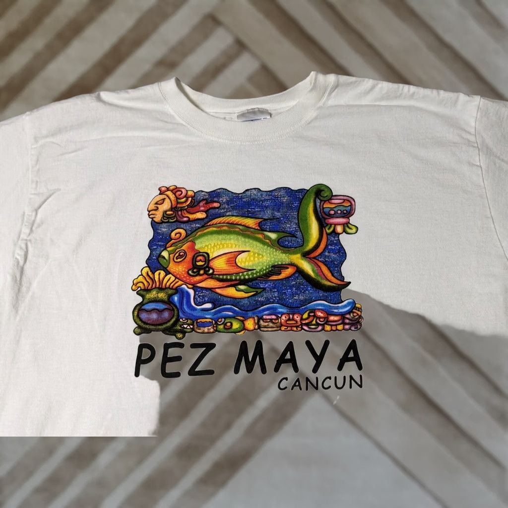 Vintage PEZ MAYA CANCUN Men Size XL White Graphic Tourist T-Shirt Size US XL / EU 56 / 4 - 1 Thumbnail