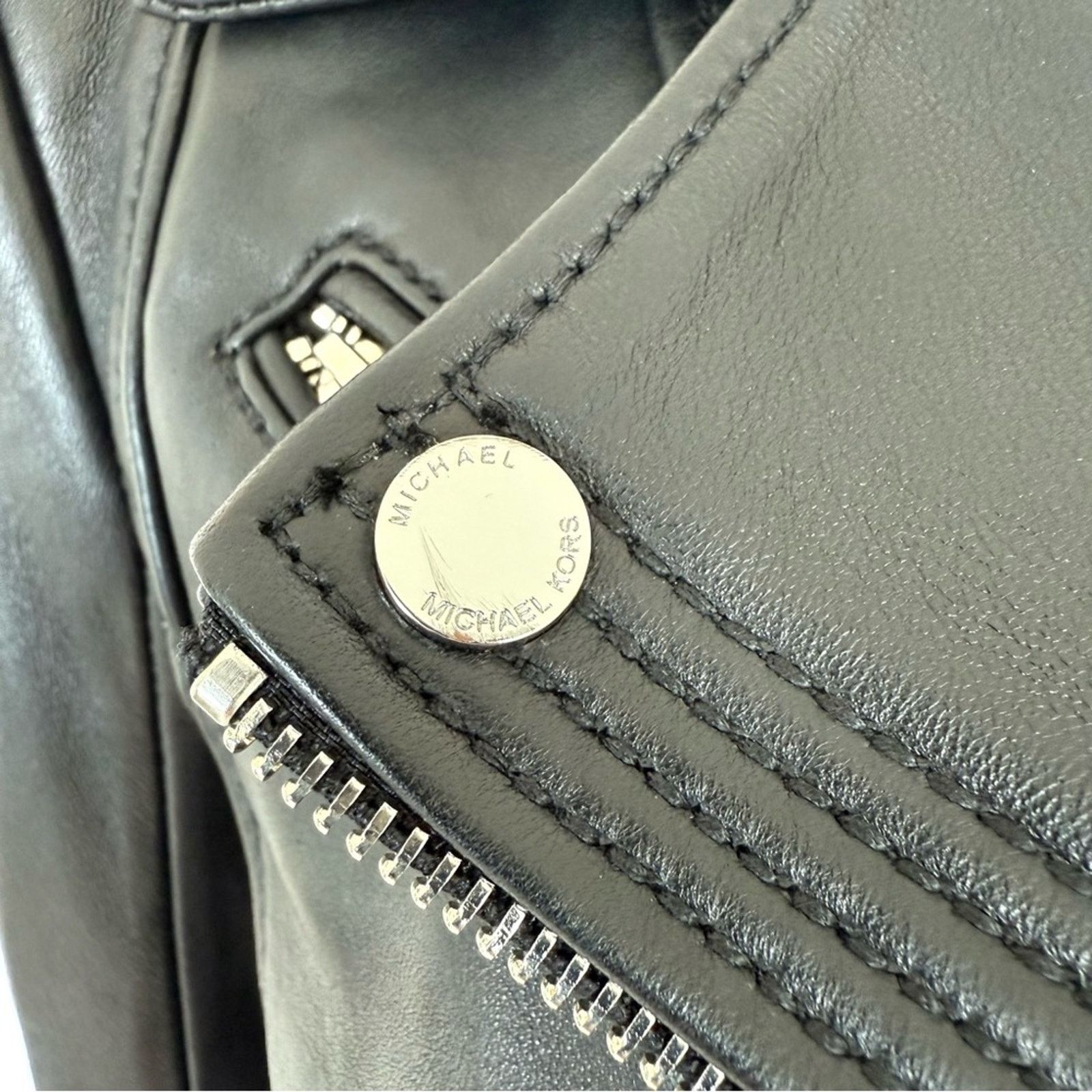 Michael Bastian Michael Kors moto leather women jacket size 6 US Size M / US 6-8 / IT 42-44 - 2 Thumbnail