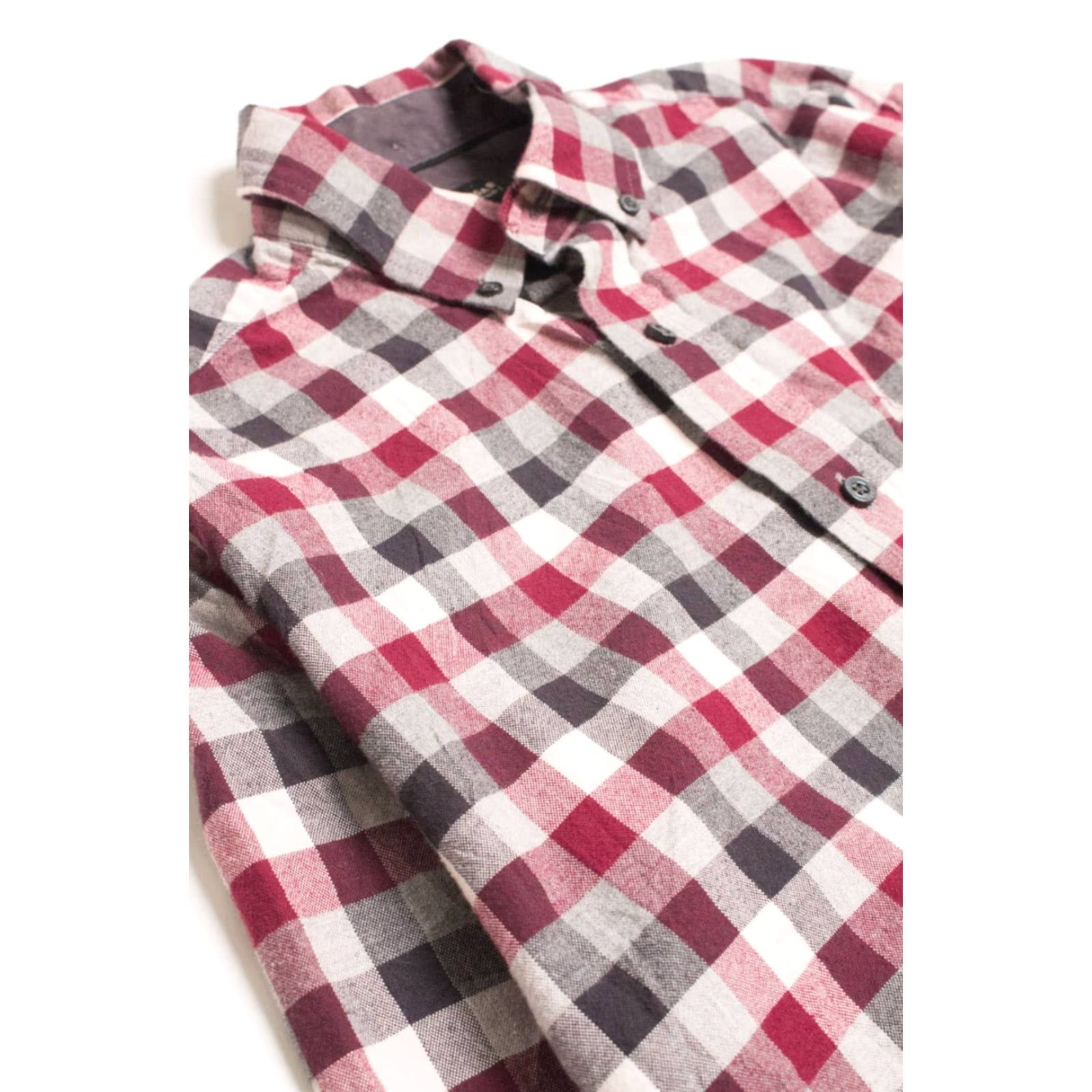 Haggar VINTAGE Haggar Clothing Shirt Small Burgundy Cotton Plaid Flannel - 4314 Womens? Size US S / EU 44-46 / 1 - 2 Thumbnail