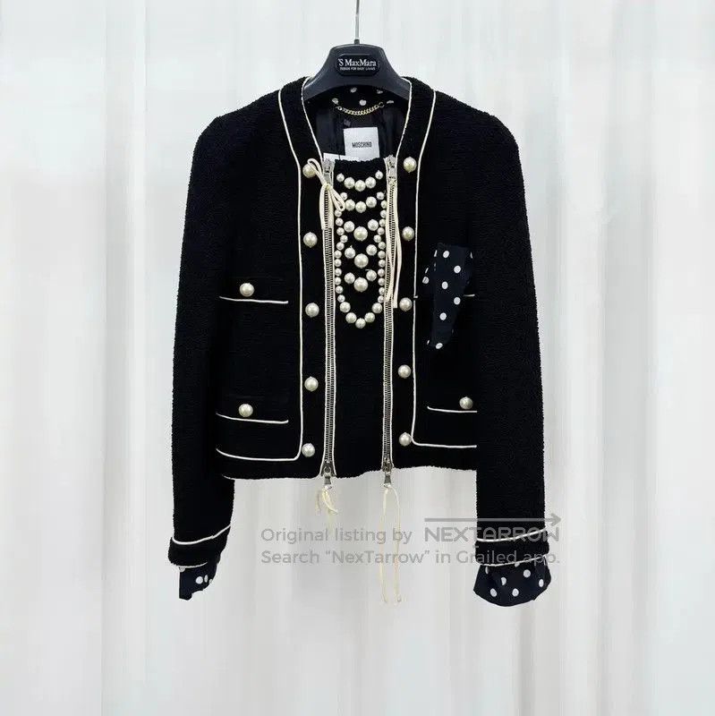 Moschino Moschino Black Wool Blend Logo Jacket . Size XL / US 12-14 / IT 48-50 - 1 Thumbnail