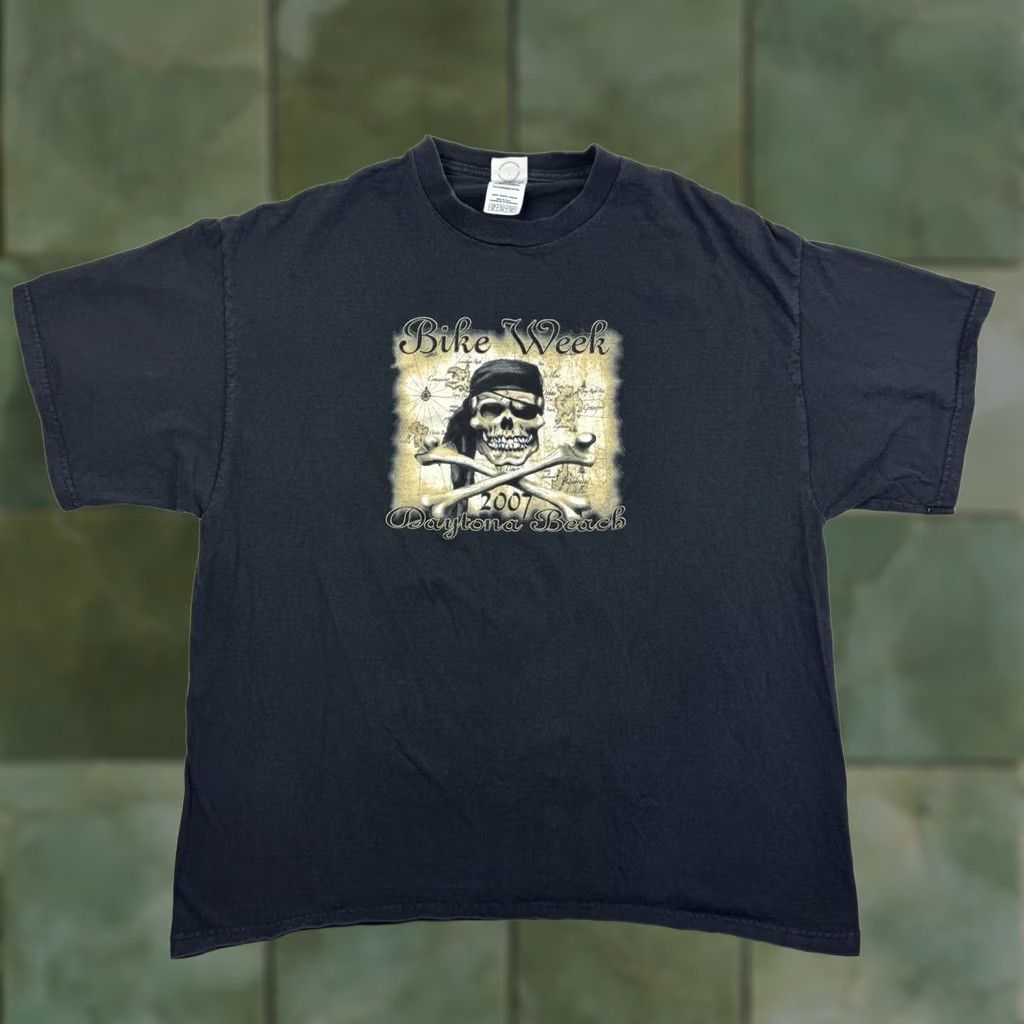 Delta VINTAGE Daytona Beach Bike Week T Shirt Adult XL Pirate Skeleton Biker Size US XL / EU 56 / 4 - 1 Thumbnail