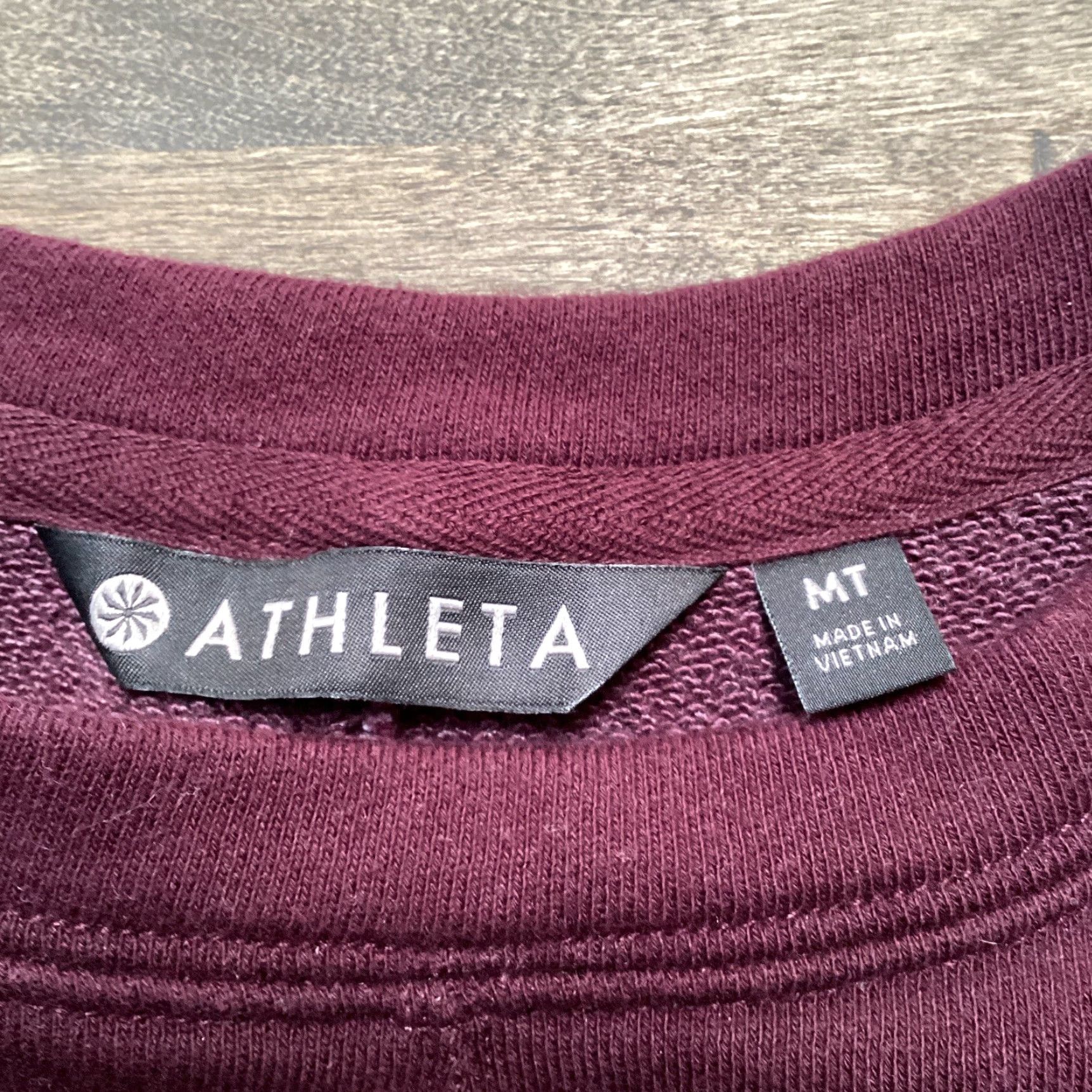 Athleta Athleta Embrace Dress Women M Tall Burgundy Sweatshirt French Terry Tie Waist Pockets Size M / US 6-8 / IT 42-44 - 2 Thumbnail