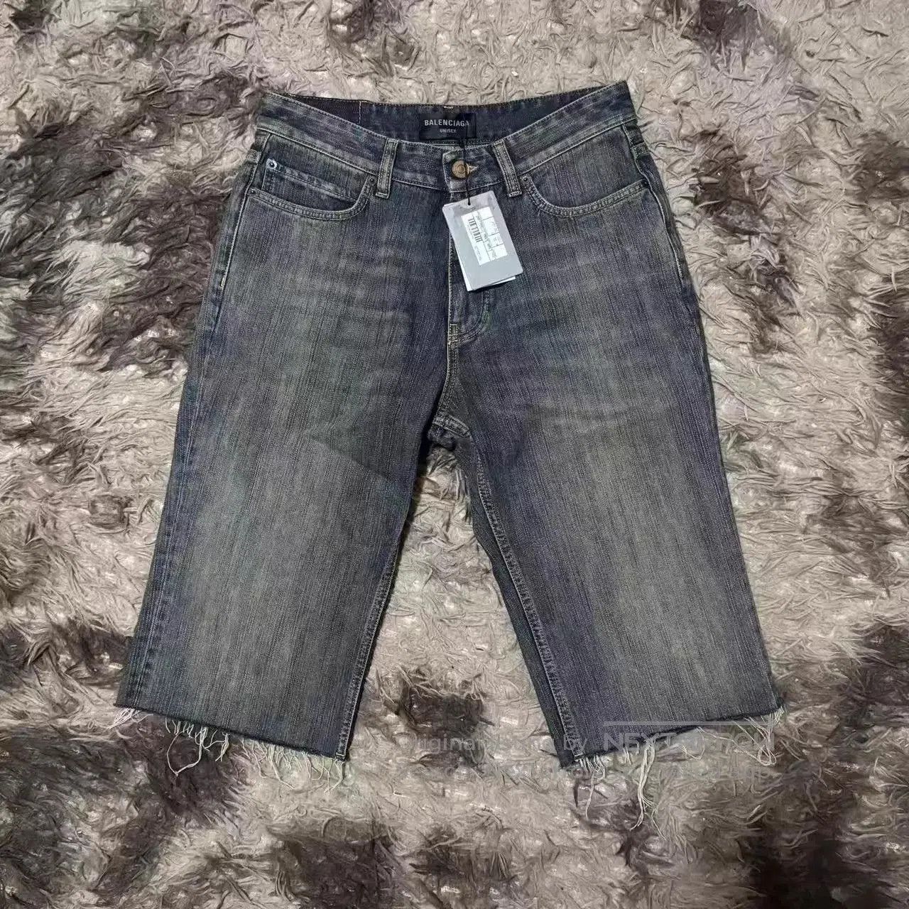 Balenciaga Gray Denim Shorts with Frayed Hem Size 32. Size US 32 / EU 48 - 1 Thumbnail