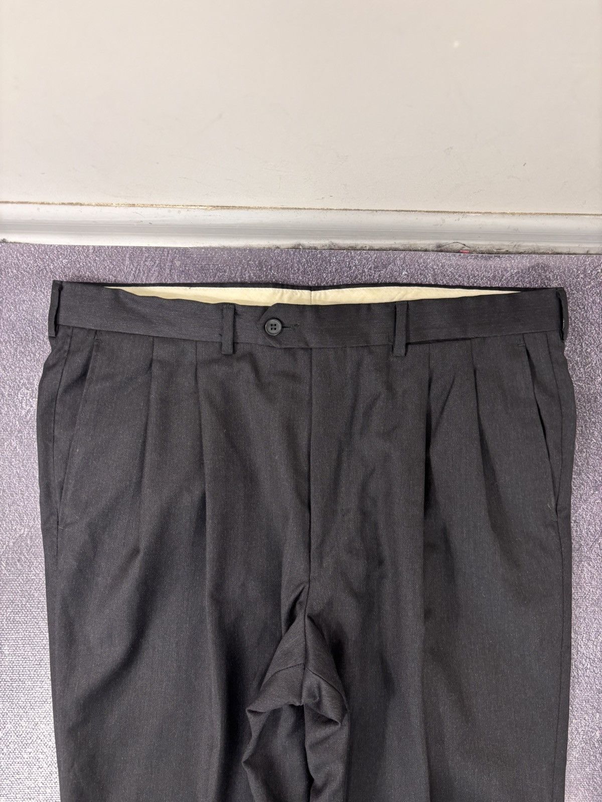 Corneliani Corneliani Men’s Charcoal Black Pleated Wool Dress Pants Size US 36 / EU 52 - 7 Thumbnail