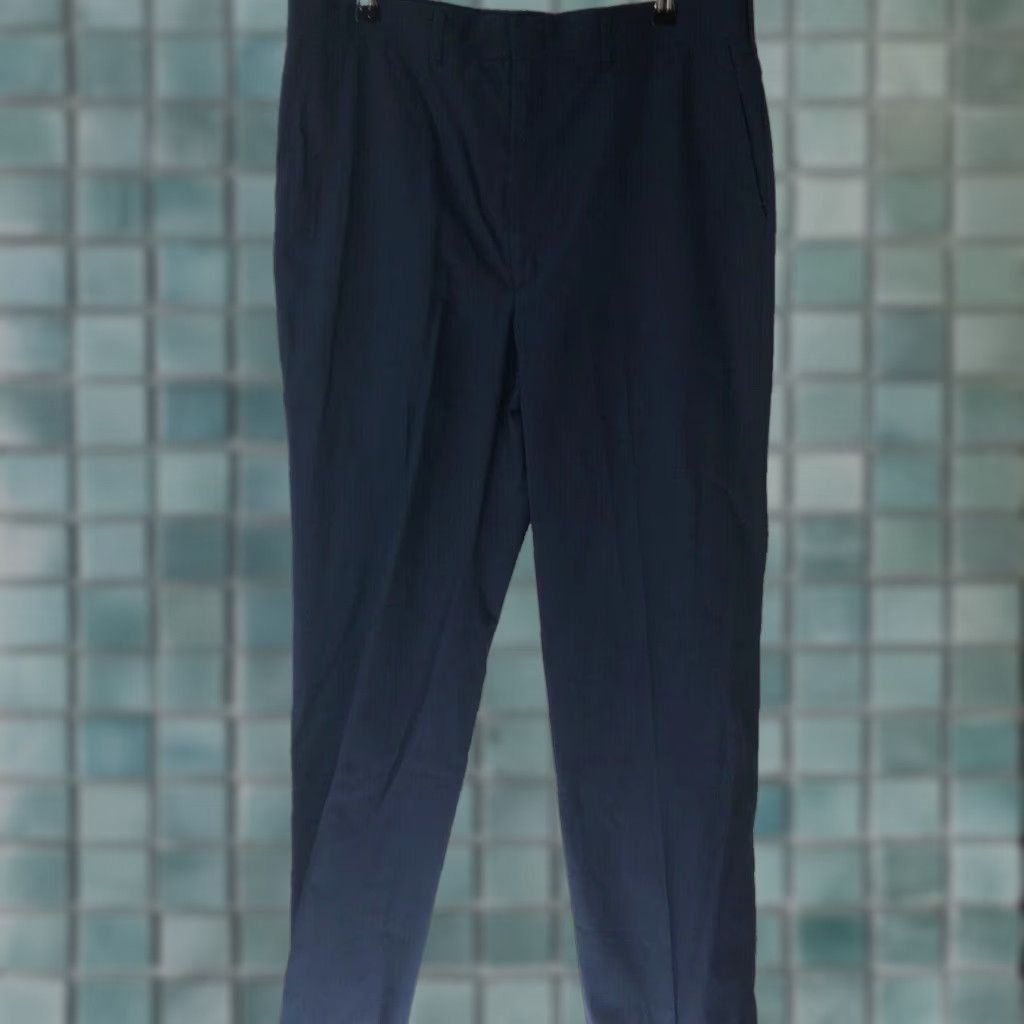 Haggar Haggar Dress Pants Navy Blue Flat Front Straight Leg 36x34 Men Regular Size 36 Blue Classic Everyday Pants Mens Size US 36 / EU 52 - 1 Thumbnail