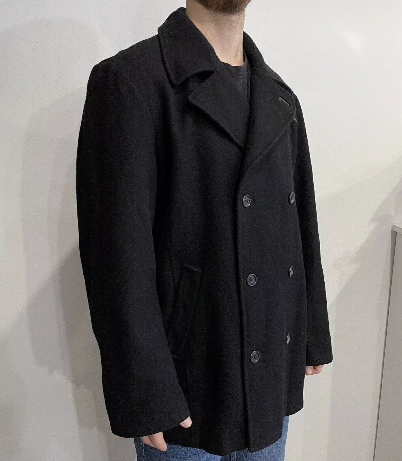 Dolce & Gabbana Dolce & Gabbana Wool Men Coat Jacket Leather Details Black Size US L / EU 52-54 / 3 - 2 Thumbnail