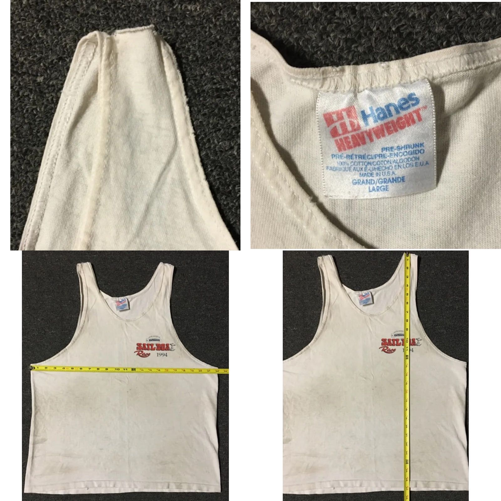 Vintage VINTAGE Fire Fighter Tank Top Shirt M White Distressed 90s Anaheim Boats Sailboat Race Boots USA Men Size US M / EU 48-50 / 2 - 11 Thumbnail
