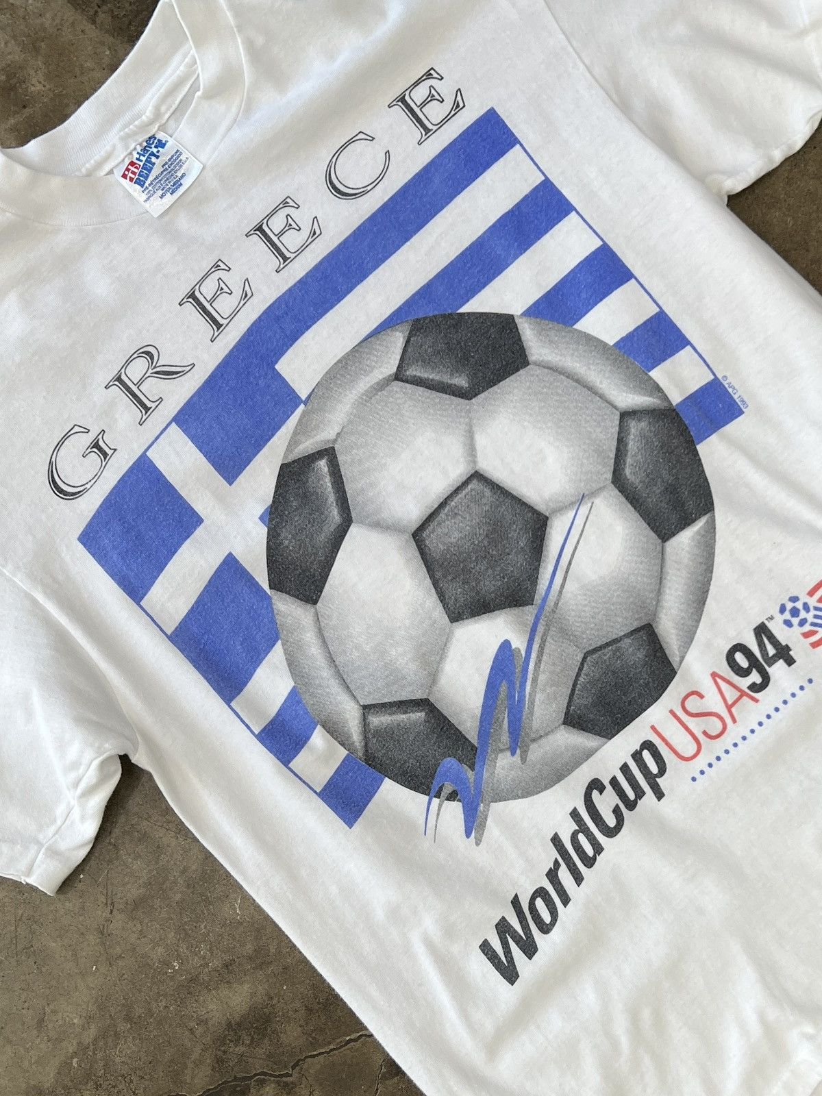 Vintage Vintage 1994 World Cup USA Greece Flag Soccer Tee Medium Size US M / EU 48-50 / 2 - 1 Thumbnail