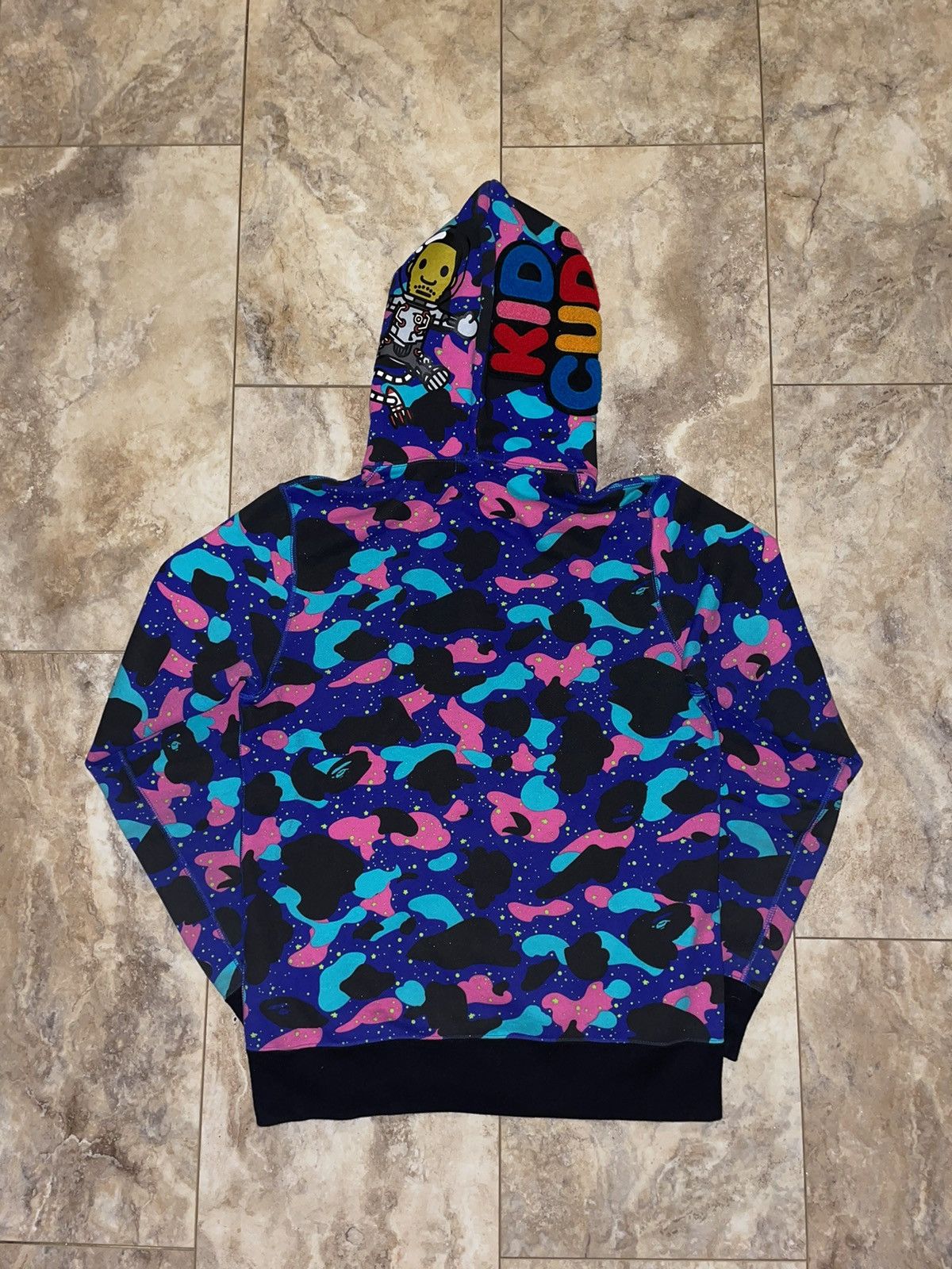 BAPE Tie Dye PONR Shark Wide Full Zip Hoodie Multi