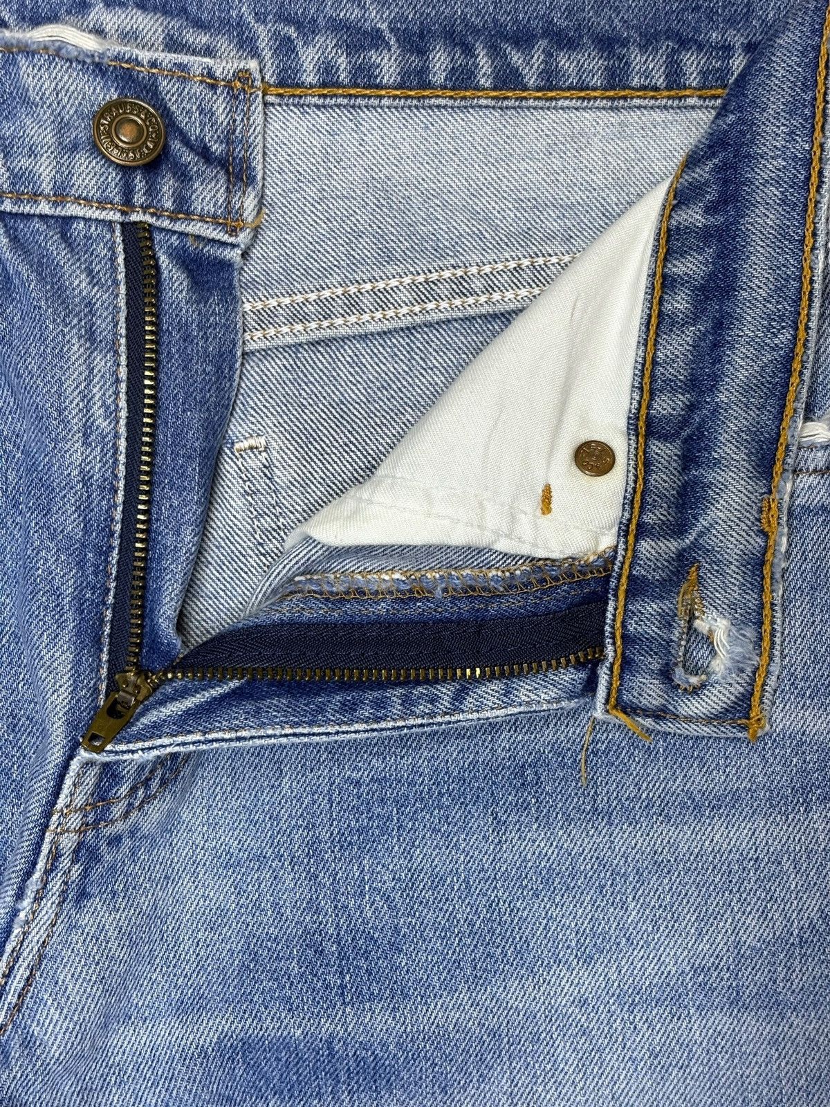 Levi's Vintage 90s Levis 653 Orange Tab Blue Wash Distressed Jeans Size US 28 / EU 44 - 10 Thumbnail