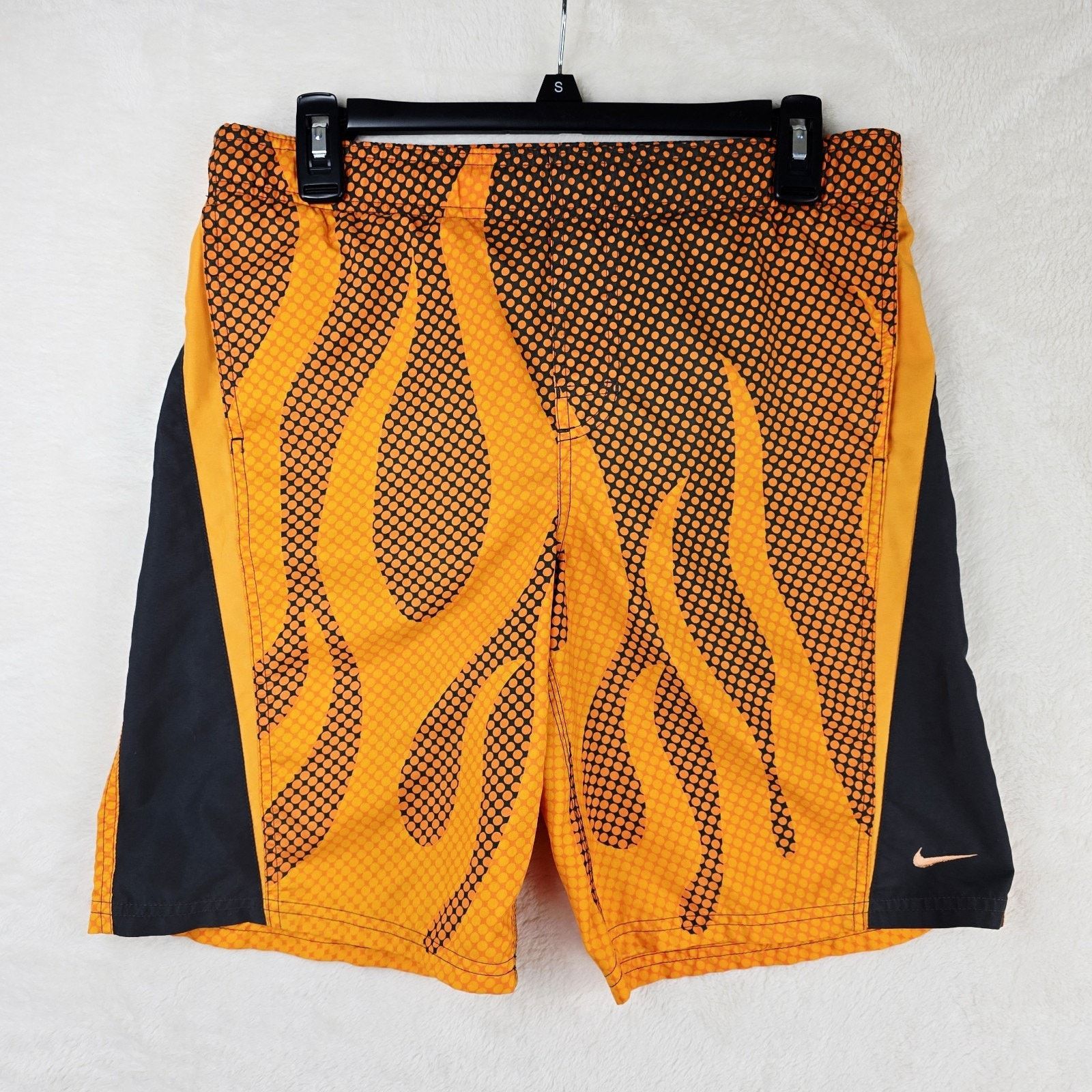 Nike Vintage Nike Flame Boardshorts Medium Orange Swim Trunks Size US 31 - 2 Thumbnail