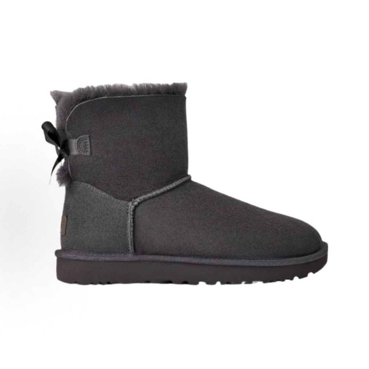 Ugg UGG WOMEN'S 8 MINI BAILEY BOW II OBSIDIAN 1016501-OBS NIB Size US 8 / IT 38 - 3 Thumbnail