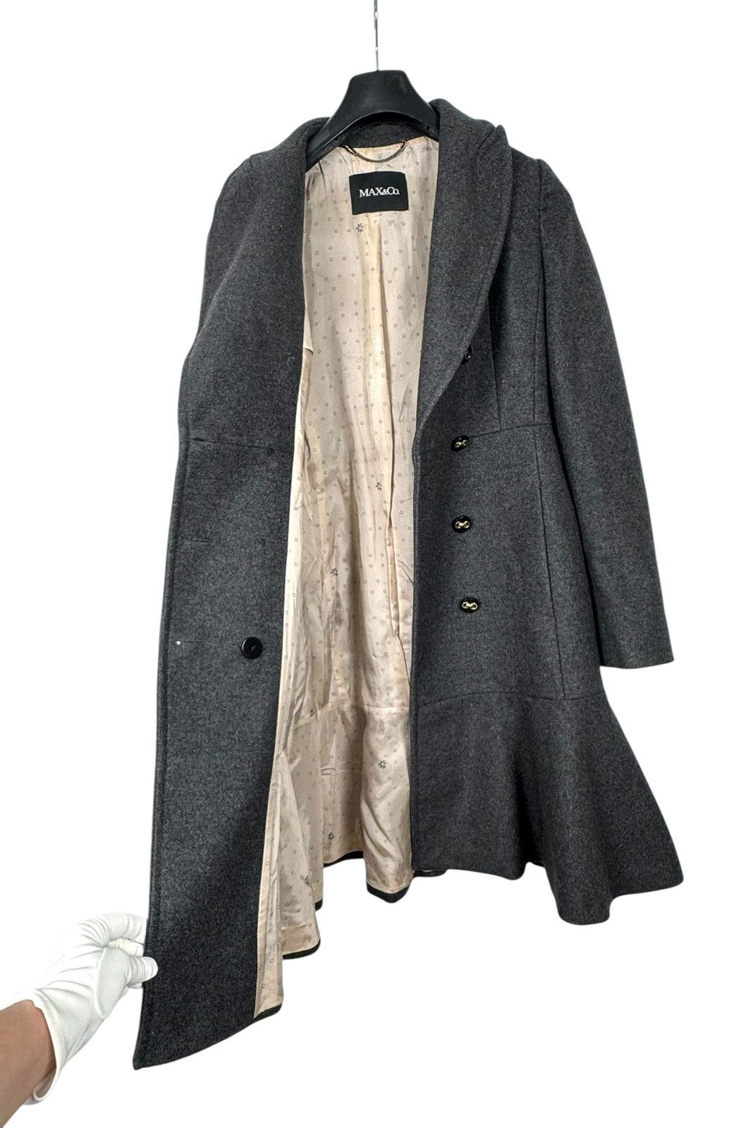MAX&Co. Max&Co Wool Coat Pleated Double-Breasted size US2 IT38 Size XS / US 0-2 / IT 36-38 - 11 Thumbnail