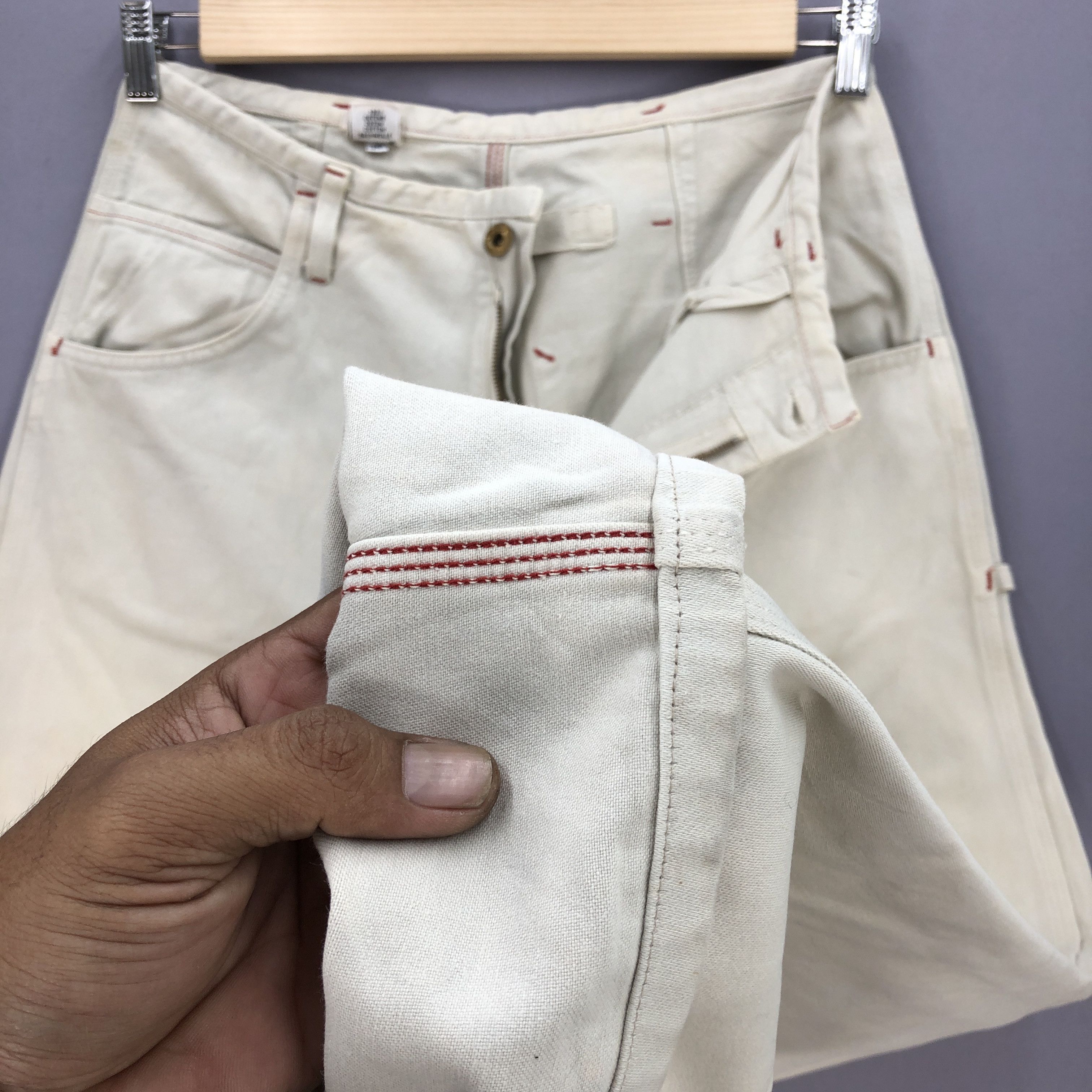 Replay Vintage Replay Buckle Back Jeans Workers Beige Denim Pants Size 28" / US 6 / IT 42 - 8 Thumbnail