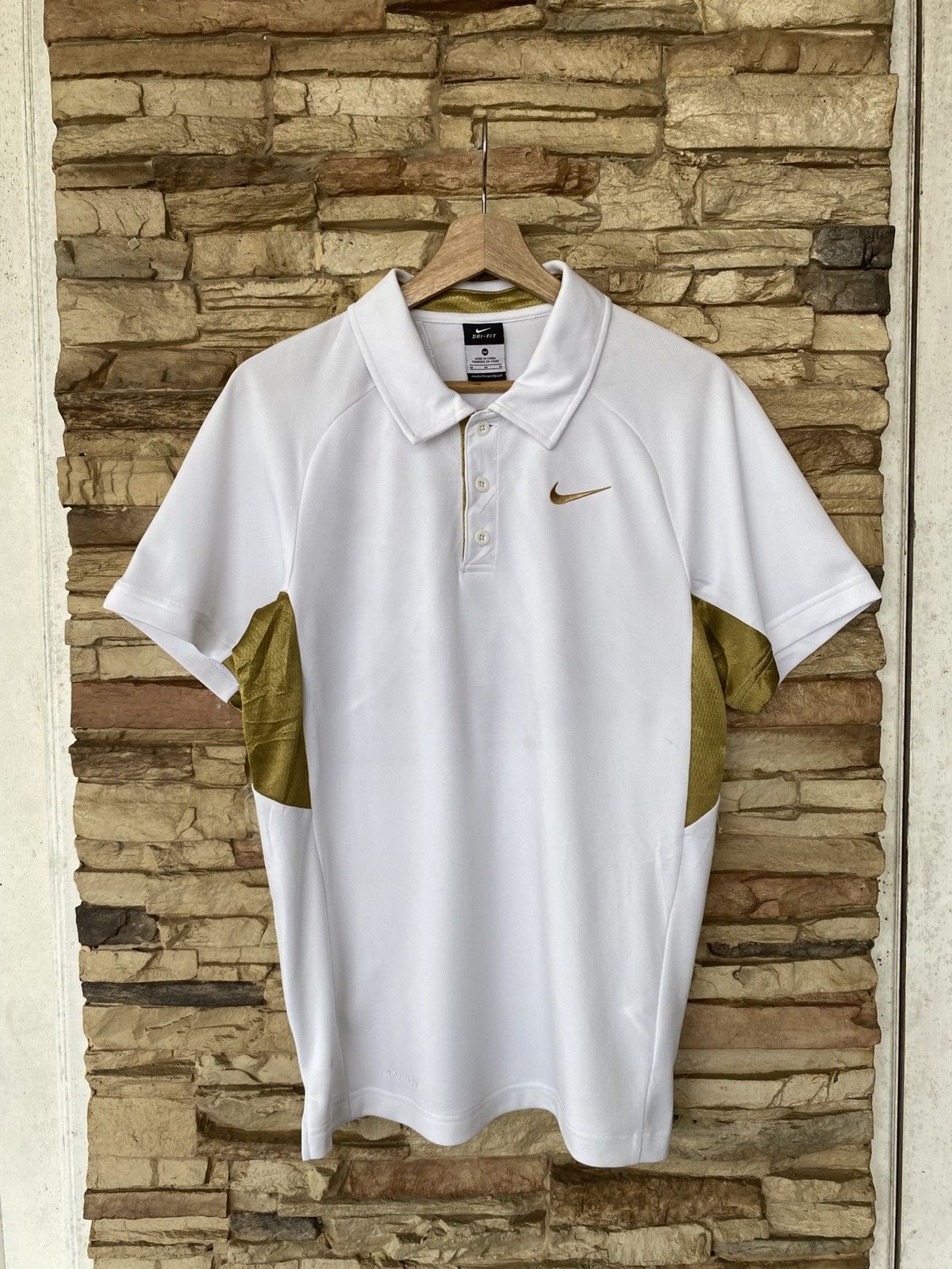 Nike Nike Dri-FIT Polo Shirt White Gold Jersey Size US M / EU 48-50 / 2 - 1 Thumbnail