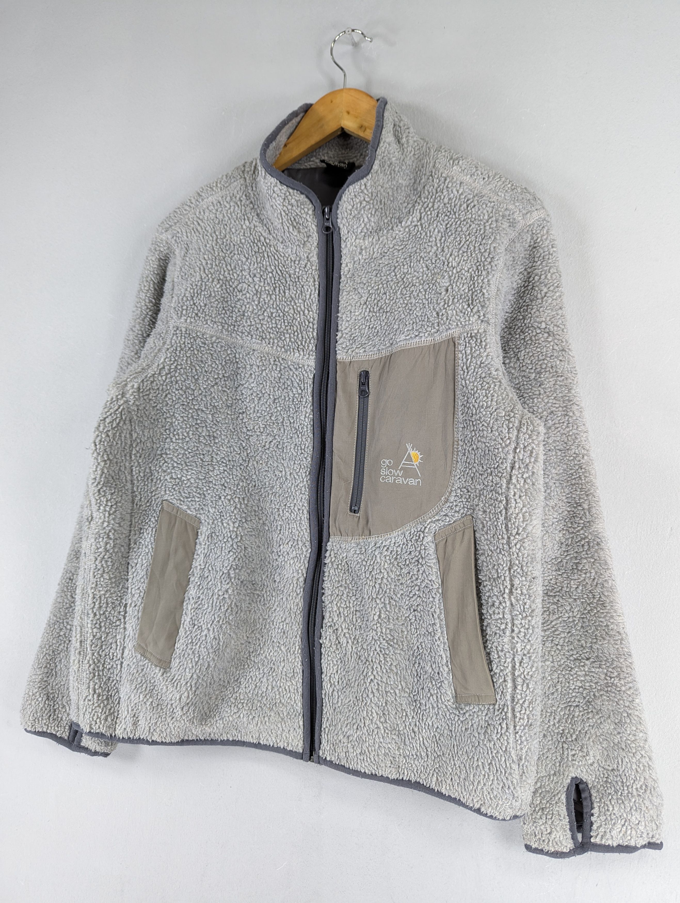 Go Slow Caravan Sherpa Deep Pile Fleece Zipper Jacket Outerwear