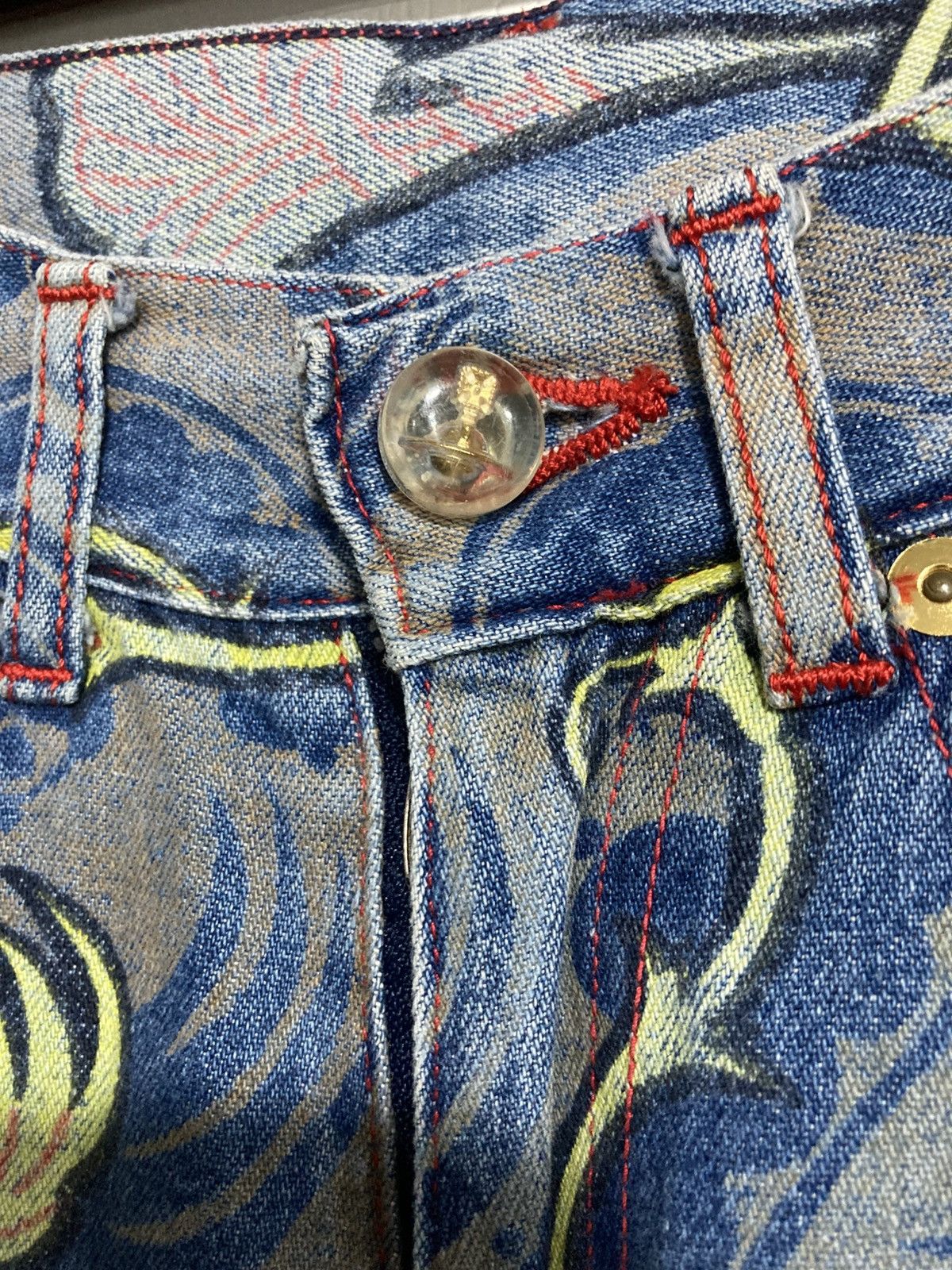 Vivienne Westwood 1993ss Vivienne Westwood Grand Hotel Paisley Denim Pants Size 26" / US 2 / IT 38 - 2 Thumbnail