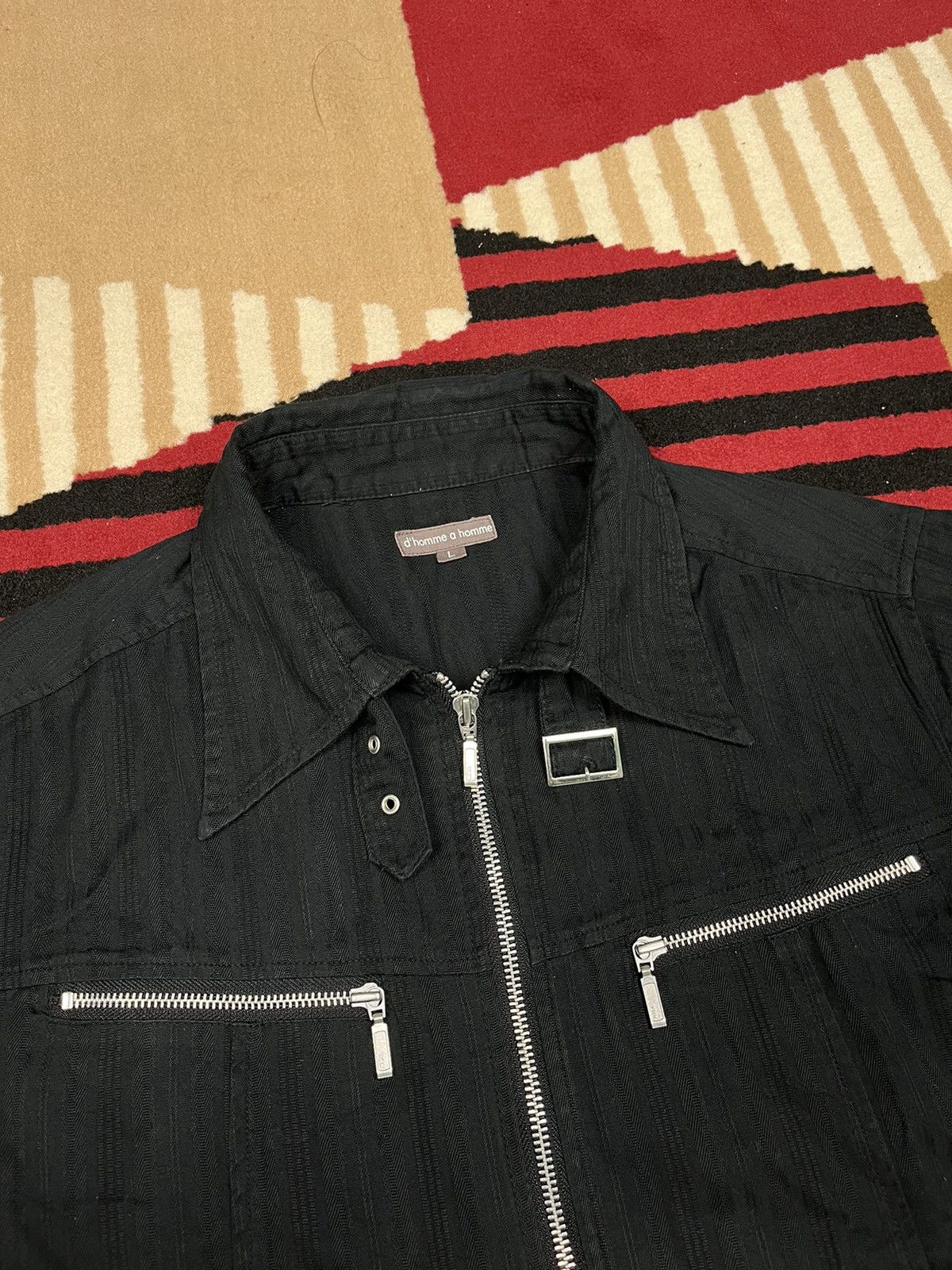 Japanese Brand D’Homme A Homme Black Zipper Shirt Size US M / EU 48-50 / 2 - 3 Thumbnail