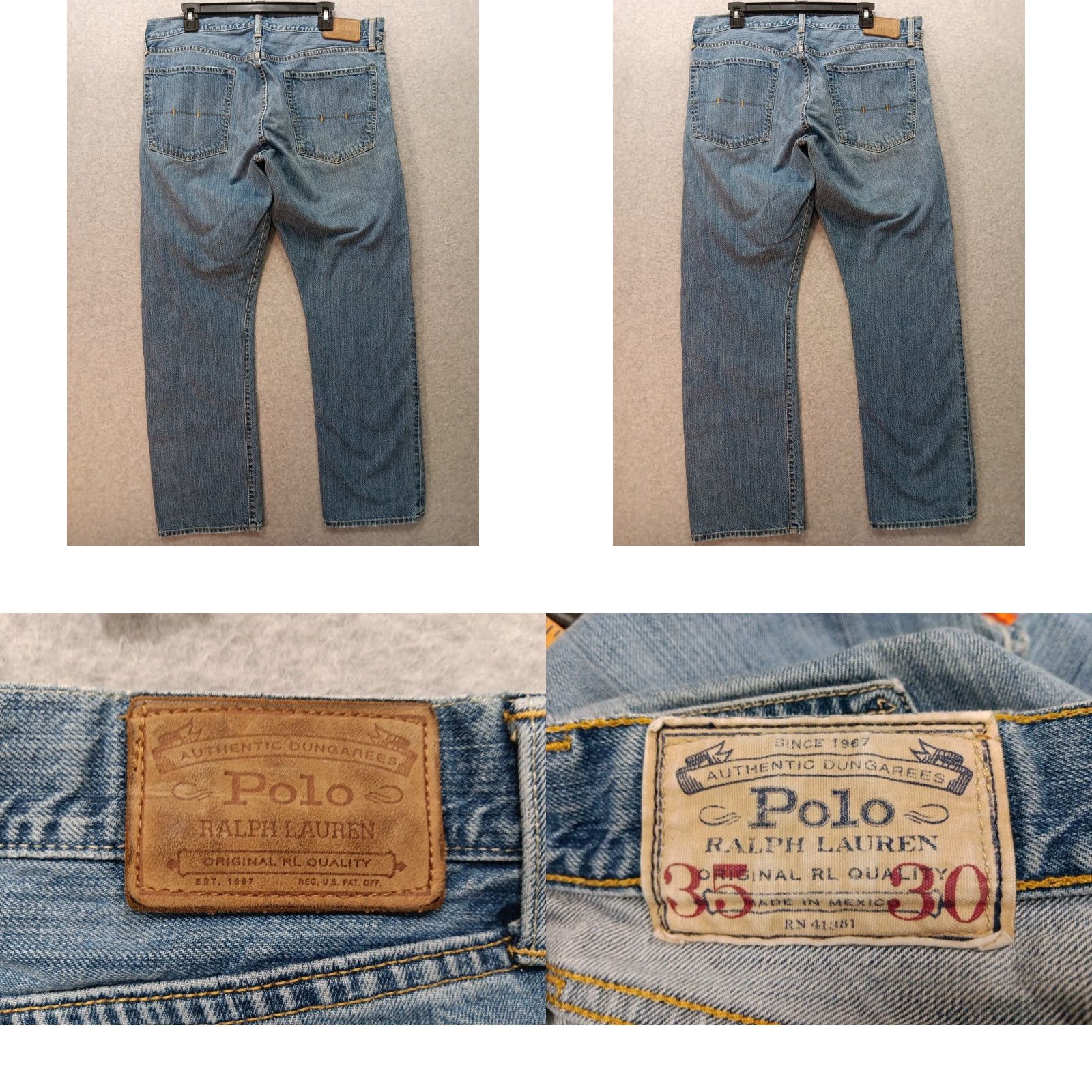 Polo Ralph Lauren Ralph Lauren Polo Jeans Mens 5-Pocket Hampton Straight Denim Light Wash Blue 35x30 Regular Easy Care Mens Size US S / EU 44-46 / 1 - 8 Thumbnail
