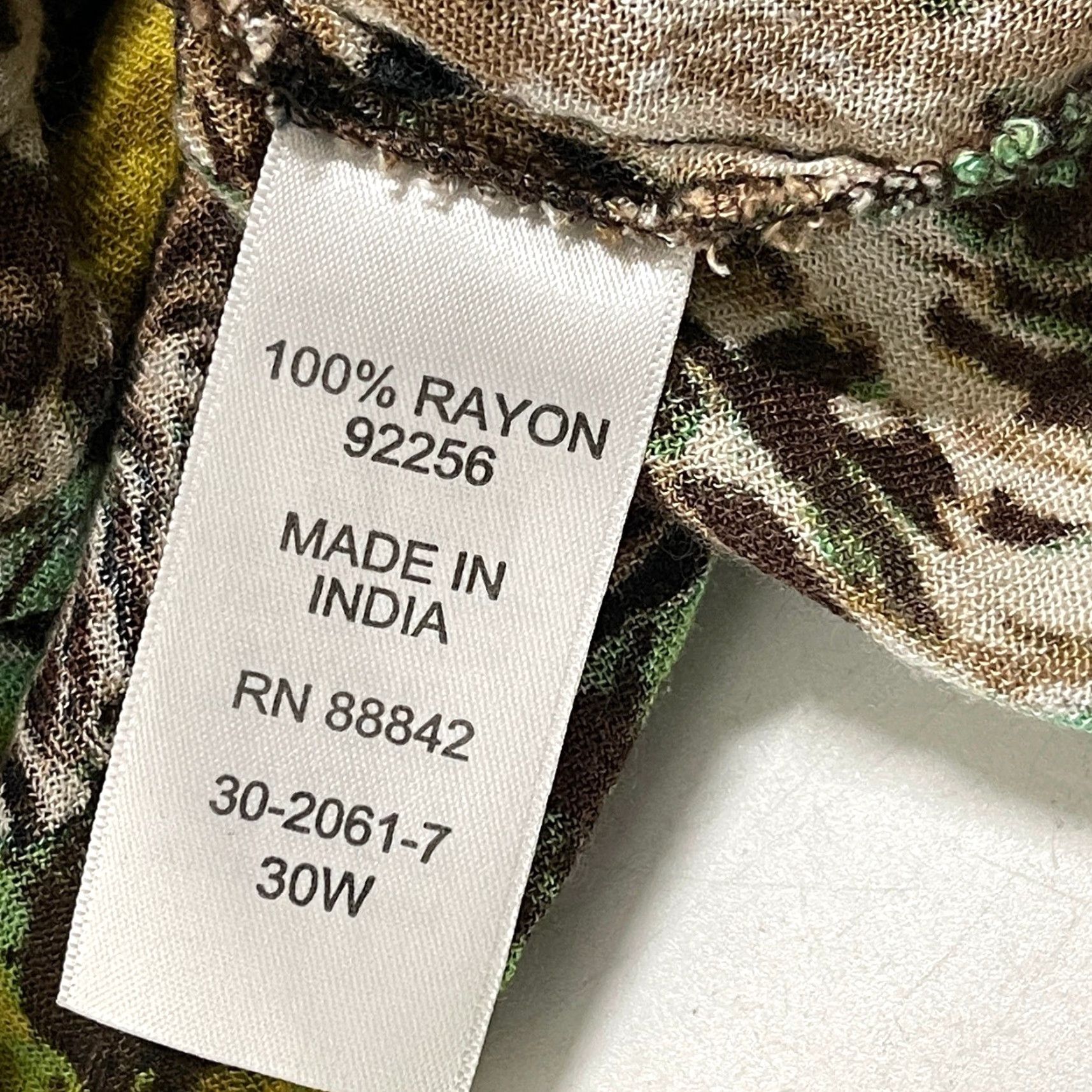 Vintage Roaman's Womens Plus 30W Brown Yellow Floral Rayon Blouse Semi Sheer Y2K Artsy Shirt Women 30W Plus Size Floral Blouse Size 4XL / US 24-26 - 4 Thumbnail
