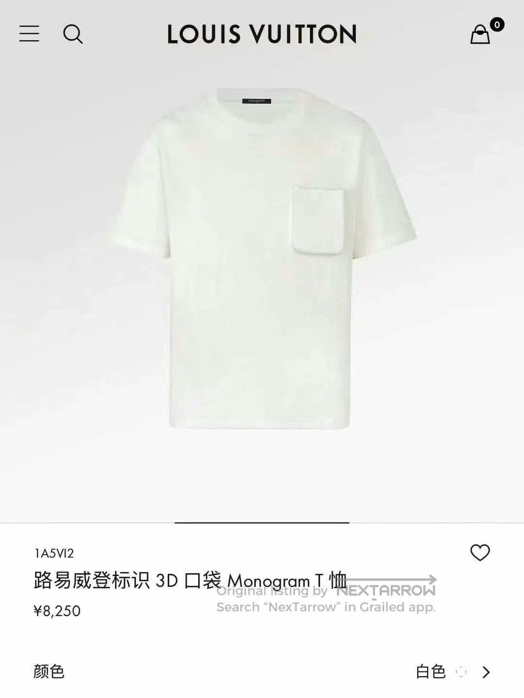 Louis Vuitton louis vuitton white printed pocket t. Size US L / EU 52-54 / 3 - 5 Thumbnail