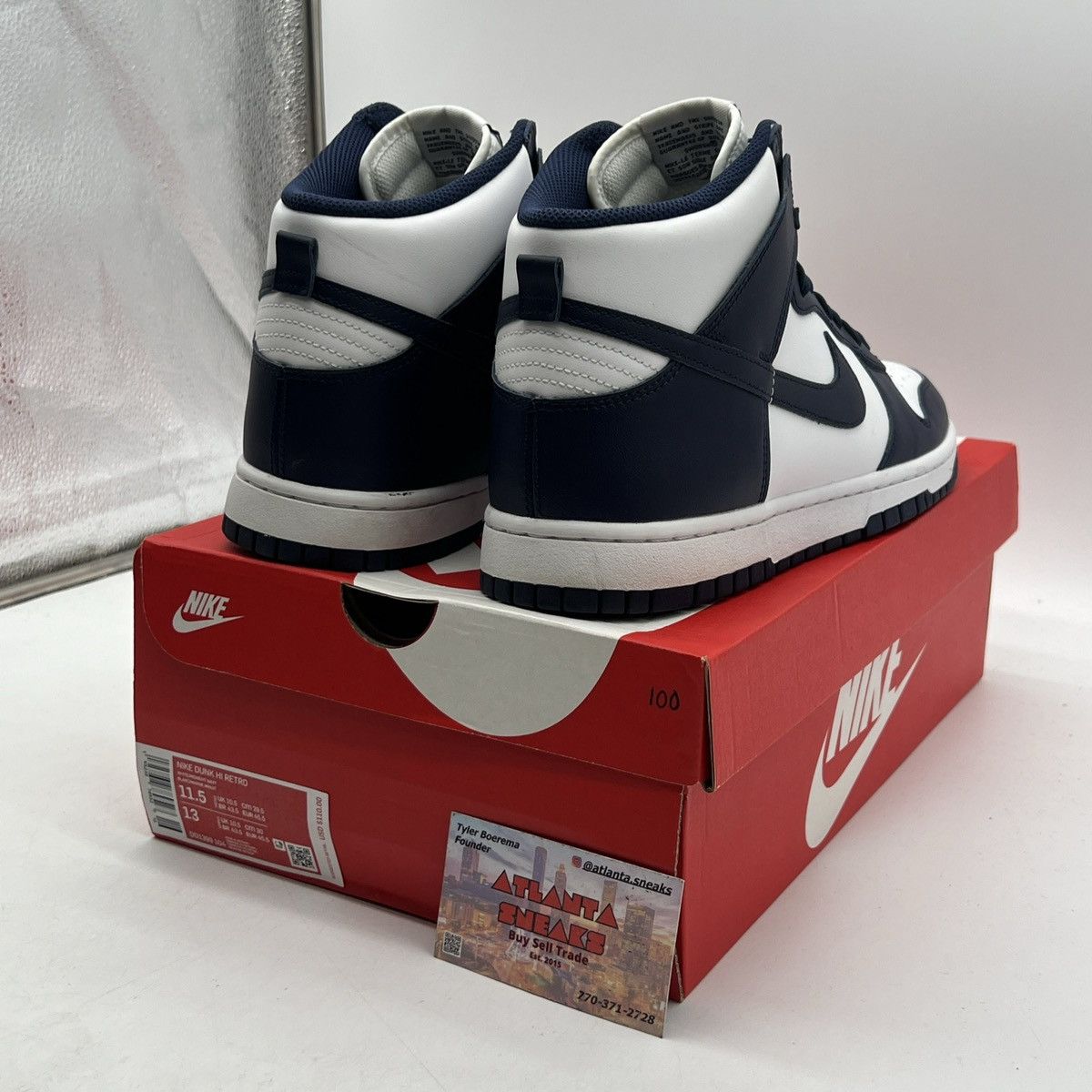 Nike Nike dunk high midnight navy Size US 11.5 / EU 44-45 - 5 Thumbnail