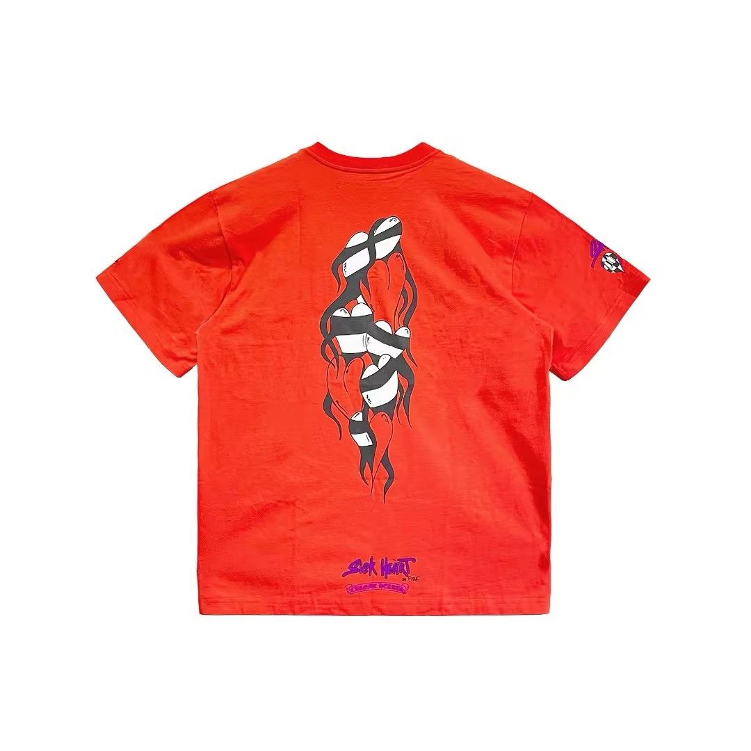 Chrome Hearts Chrome Hearts Matty Boy Red Flame Hearts Short Sleeve Tee Size US M / EU 48-50 / 2 - 2 Thumbnail