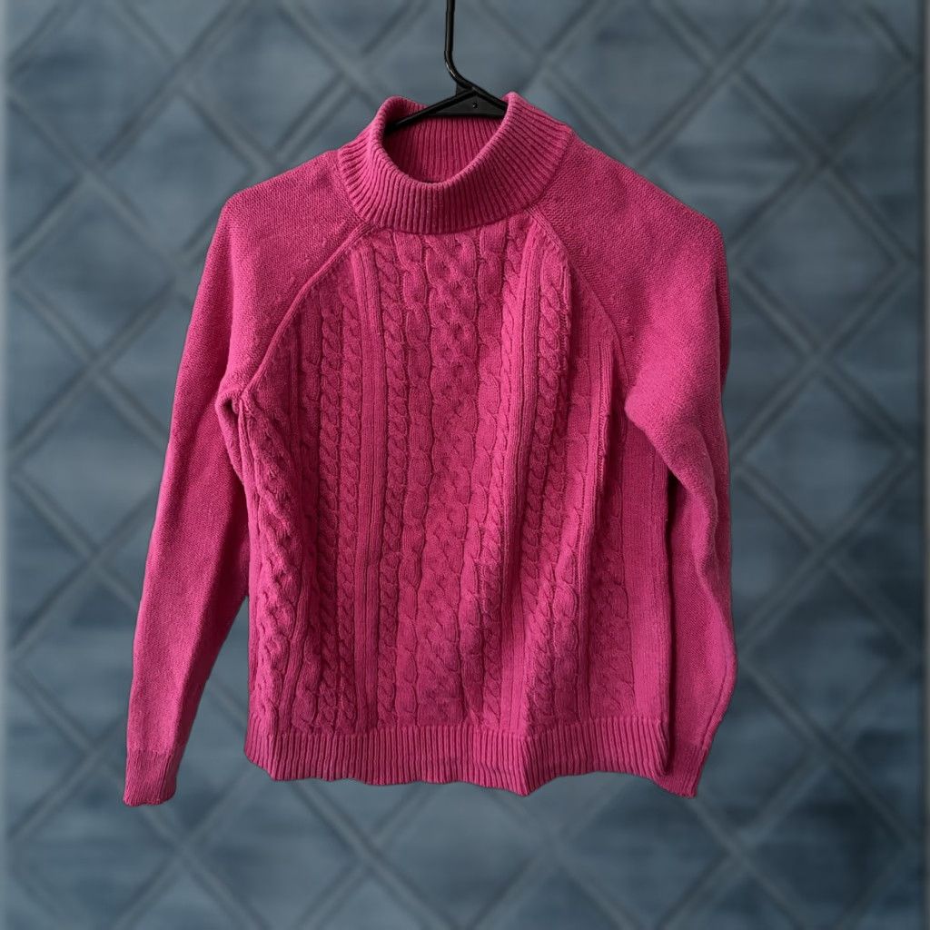 Gap VINTAGE Gap Sweater Pink Mock-Neck Pullover M Solid Women's Size M / US 6-8 / IT 42-44 - 1 Thumbnail