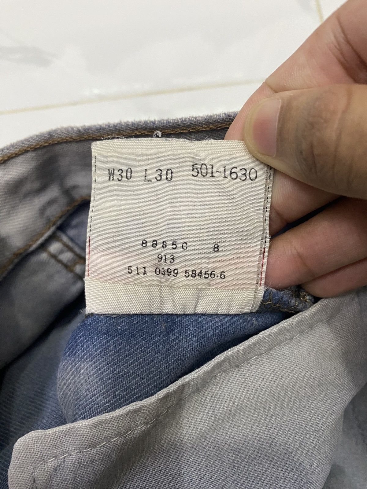 Levi's 🔥LEVIS 501 BLUE ACID WASH VINTAGE DISTRESSED DENIM JEANS Size US 30 / EU 46 - 9 Thumbnail