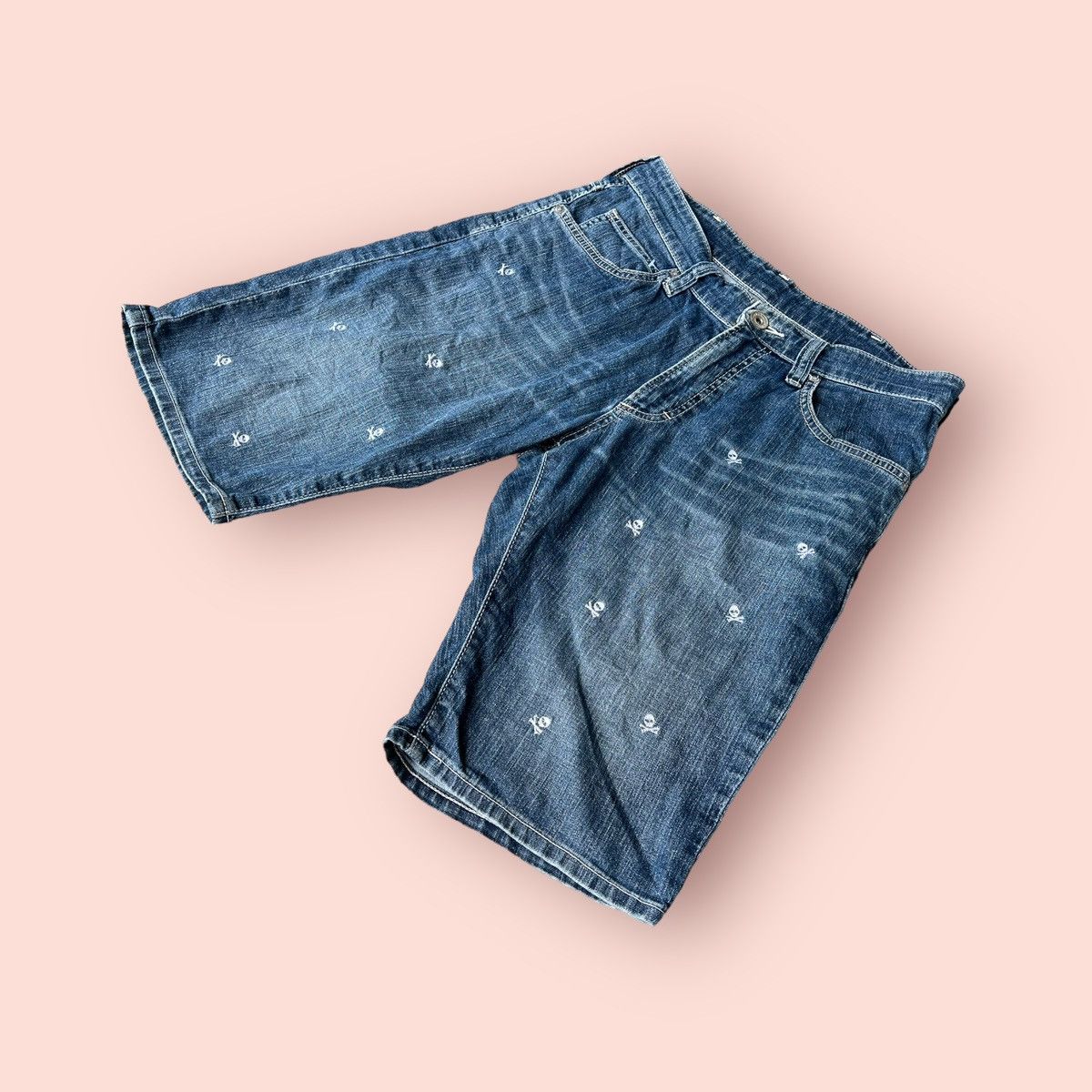 Vintage × Wrangler VINTAGE WRANGLER SKULL EMBROIDERED DENIM SHORTS Size US 28 / EU 44 - 8 Thumbnail