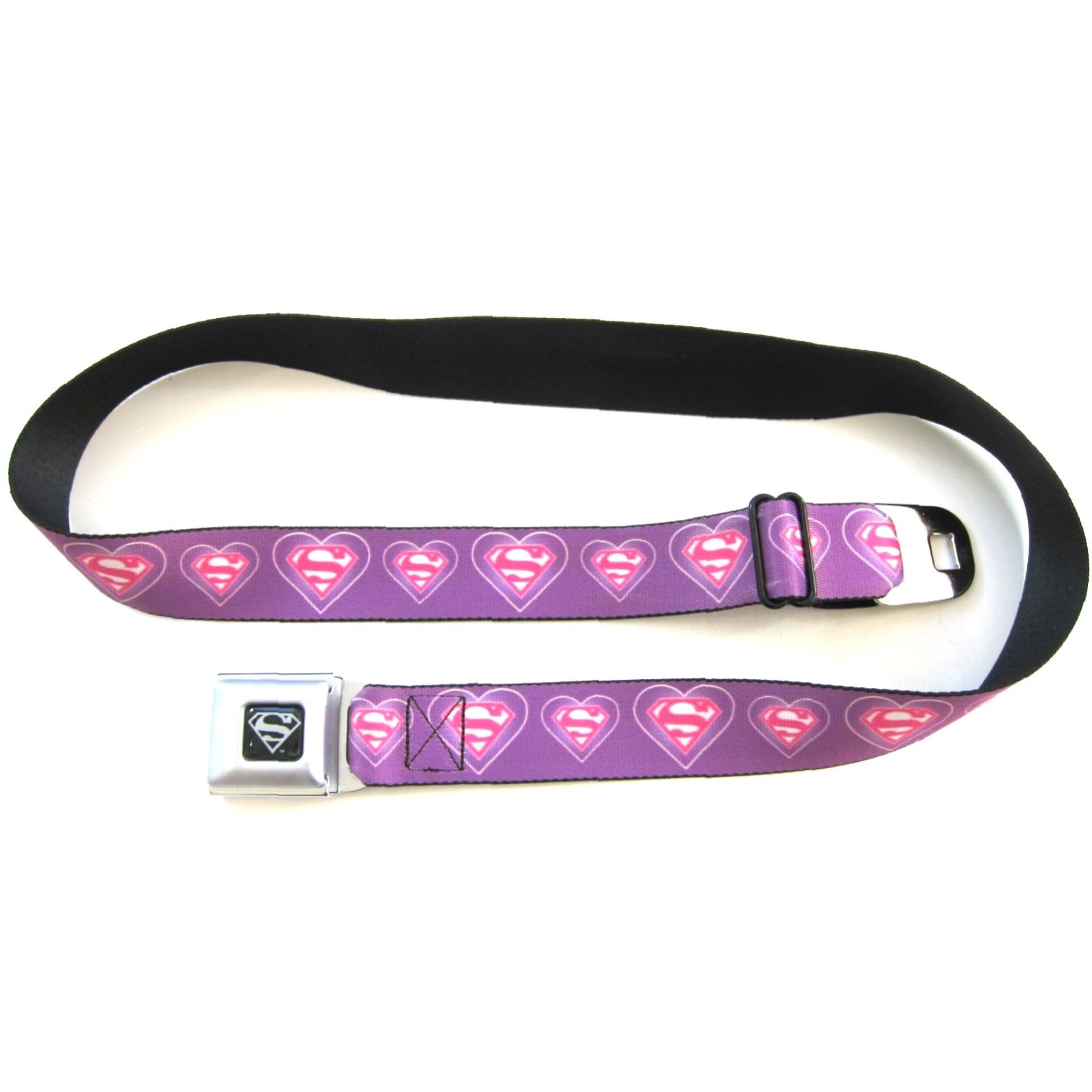 Vintage Buckle-Down Buckle Up Seat Belt Superman Purple Waist Belt Women's One Size Buckle-Down Belt Size ONE SIZE - 6 Thumbnail