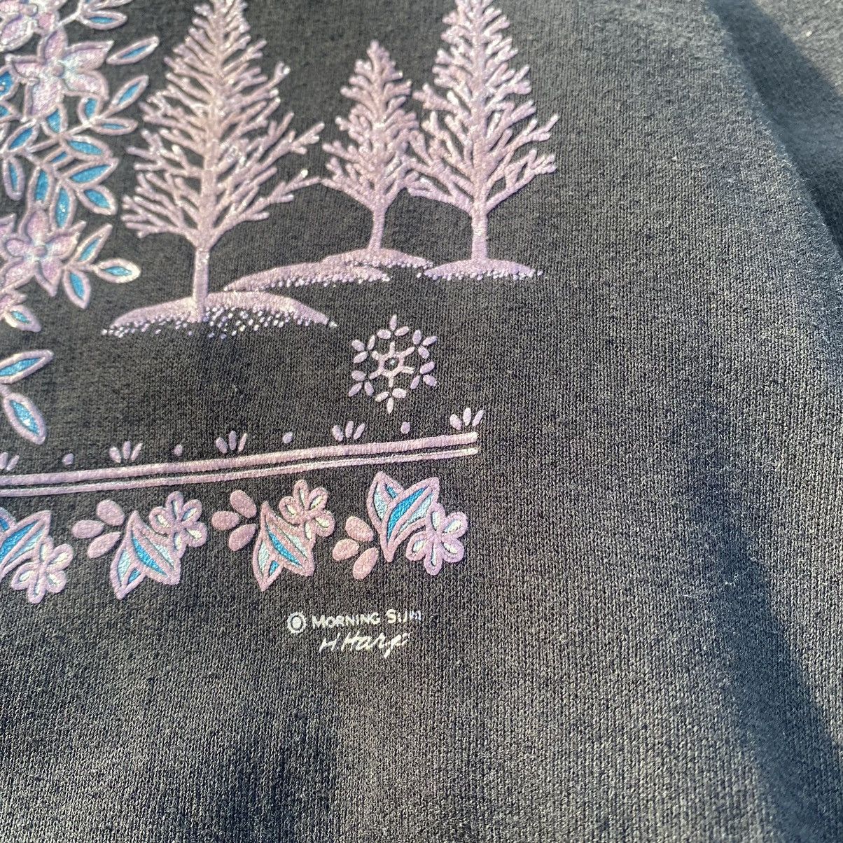 Vintage 90s Morning Sun floral art sweatshirt SB005 Size US M / EU 48-50 / 2 - 3 Thumbnail