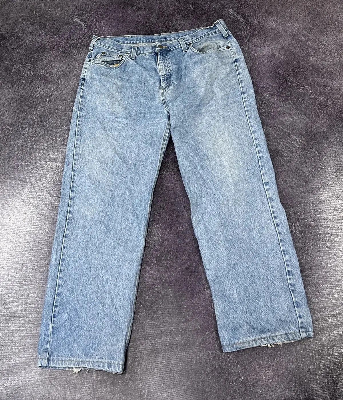 Carhartt × Vintage Vintage Carhartt USA Light Blue Denim Hype Baggy Jeans Size US 38 / EU 54 - 2 Thumbnail