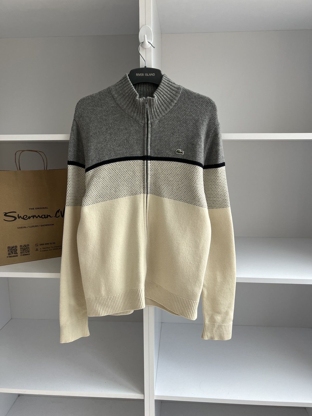Lacoste × Vintage Vintage Lacoste Zip Sweatshirt Size US L / EU 52-54 / 3 - 4 Thumbnail