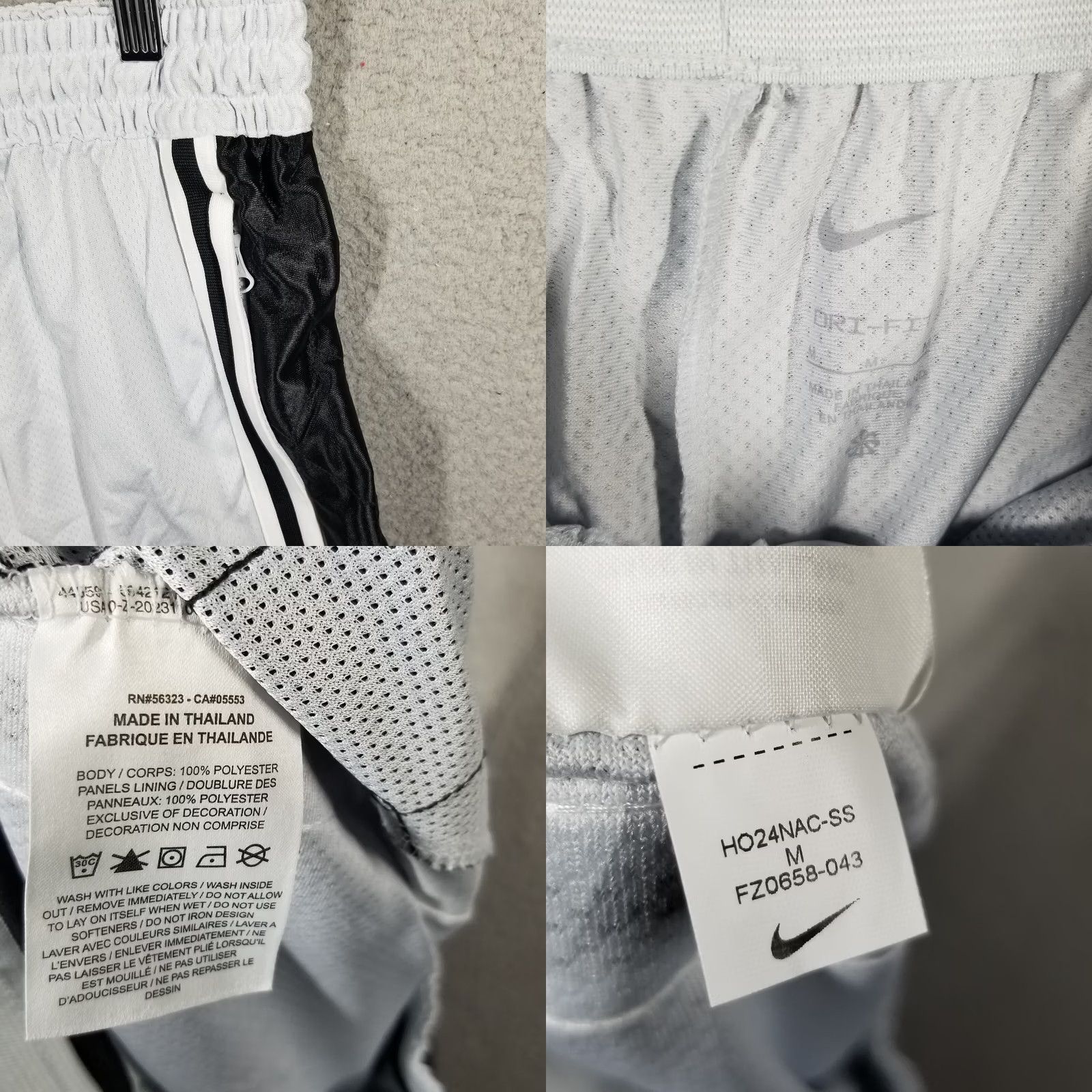 Nike Nike Men's 8" Dri-FIT Basketball Shorts Adult Medium Color Sample Gray/Black/White FZ0658 90s Athletic Size US 31 - 8 Thumbnail