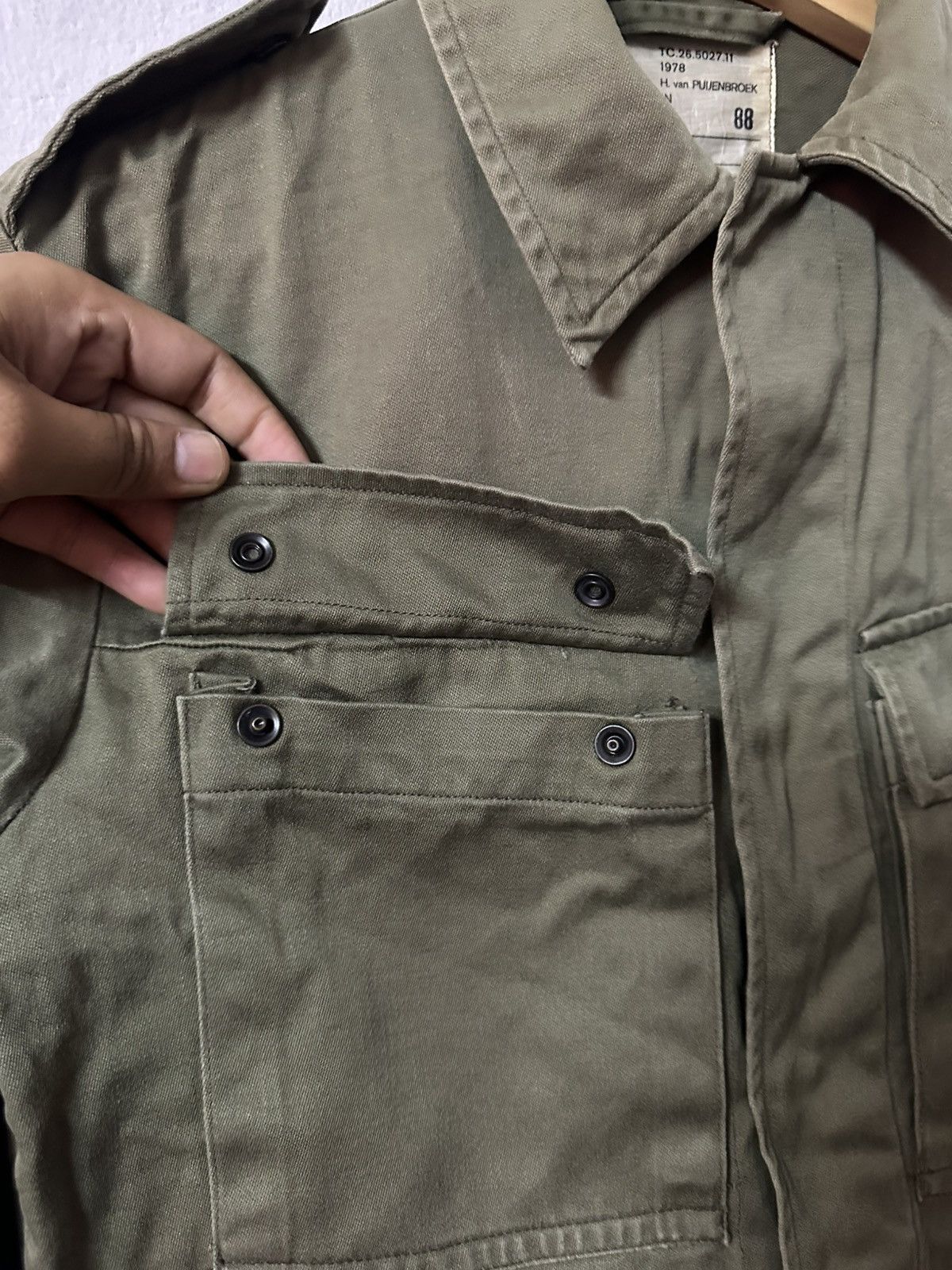 Vintage 1978 Dutch Military Green Jacket H. Van Puijenbroek Size US M / EU 48-50 / 2 - 5 Thumbnail