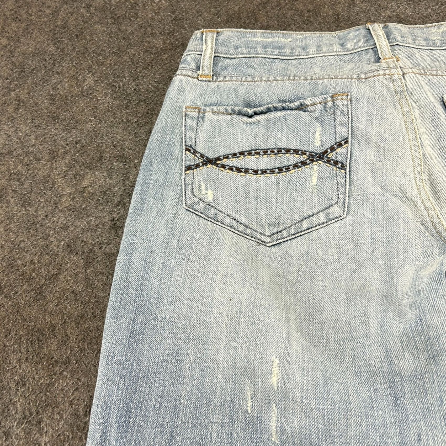 Abercrombie & Fitch VINTAGE Abercrombie Jeans Women 4 Blue Bootcut Flare High Rise Patchwork 90s Denim Distressed Pockets 5-Pocket Blue Cotton Spandex Womens Jeans Size 27" / US 4 / IT 40 - 4 Thumbnail