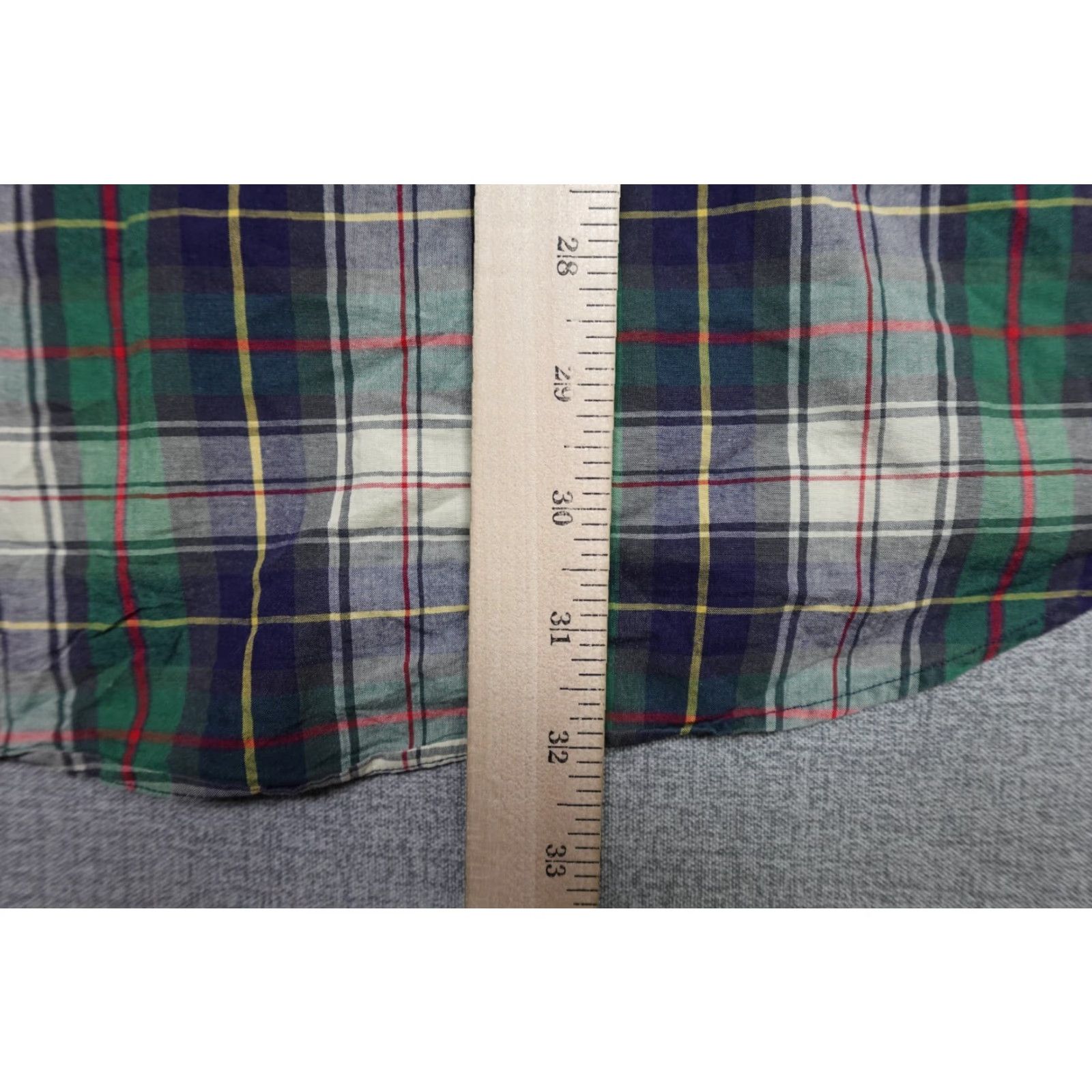 Polo Ralph Lauren Polo Ralph Lauren Shirt Men Medium Button-Front Lightweight Plaid Green Regular Size Size 40R - 6 Thumbnail