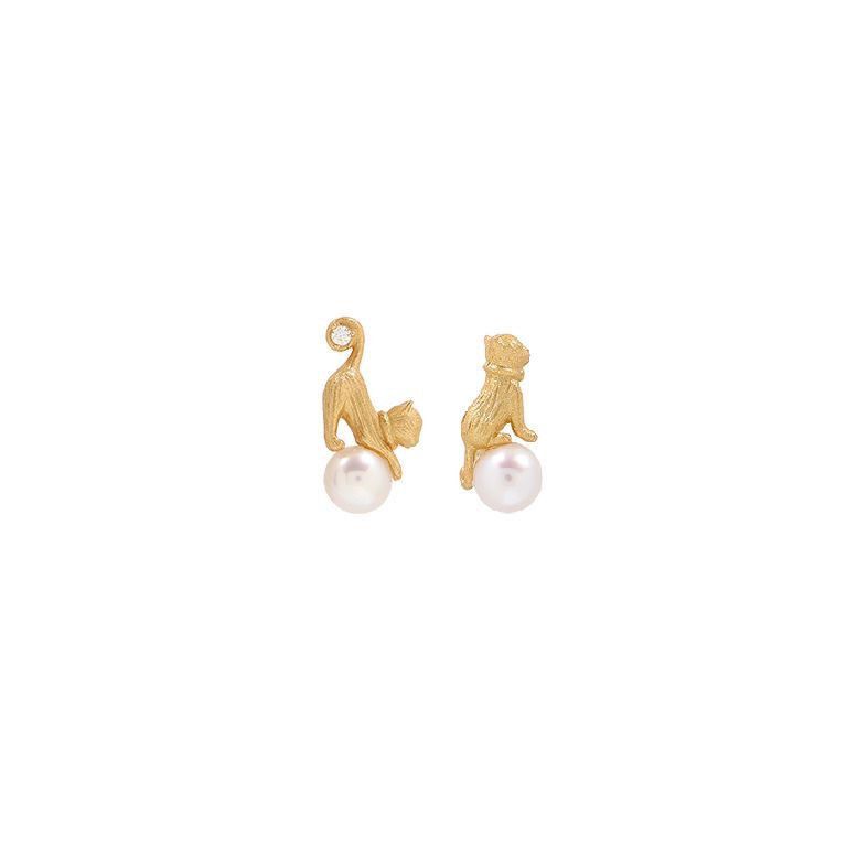 Other Curious Cat Pearl Earrings Size ONE SIZE - 4 Thumbnail