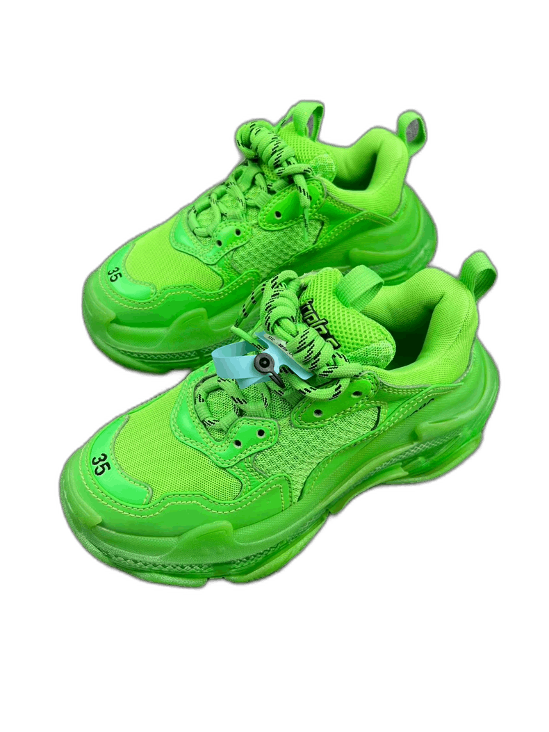 Balenciaga Balenciaga Triple S Neon Green Sneakers-2506 Size US 5 / EU 37 - 1 Thumbnail