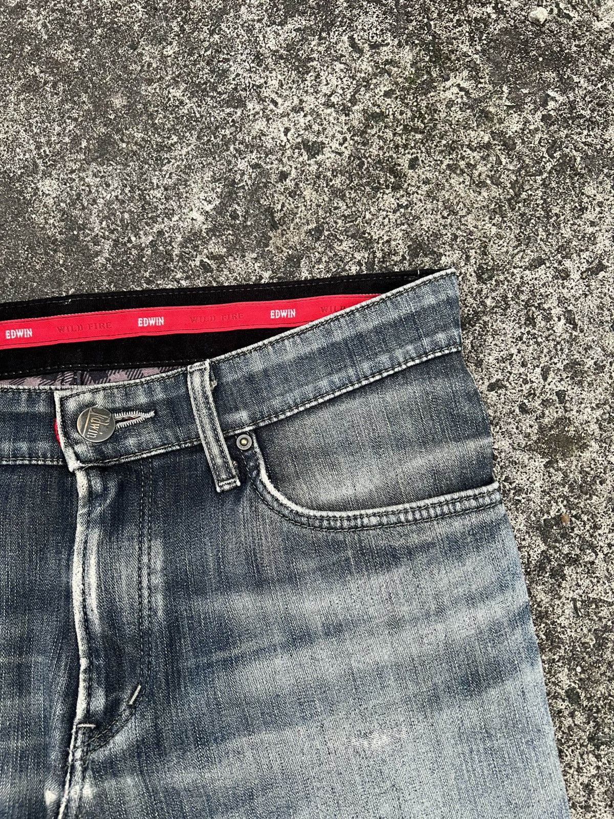 Edwin × If Six Was Nine VINTAGE EDWIN WILD FIRE DISTRESS JEAN Size US 31 - 8 Thumbnail