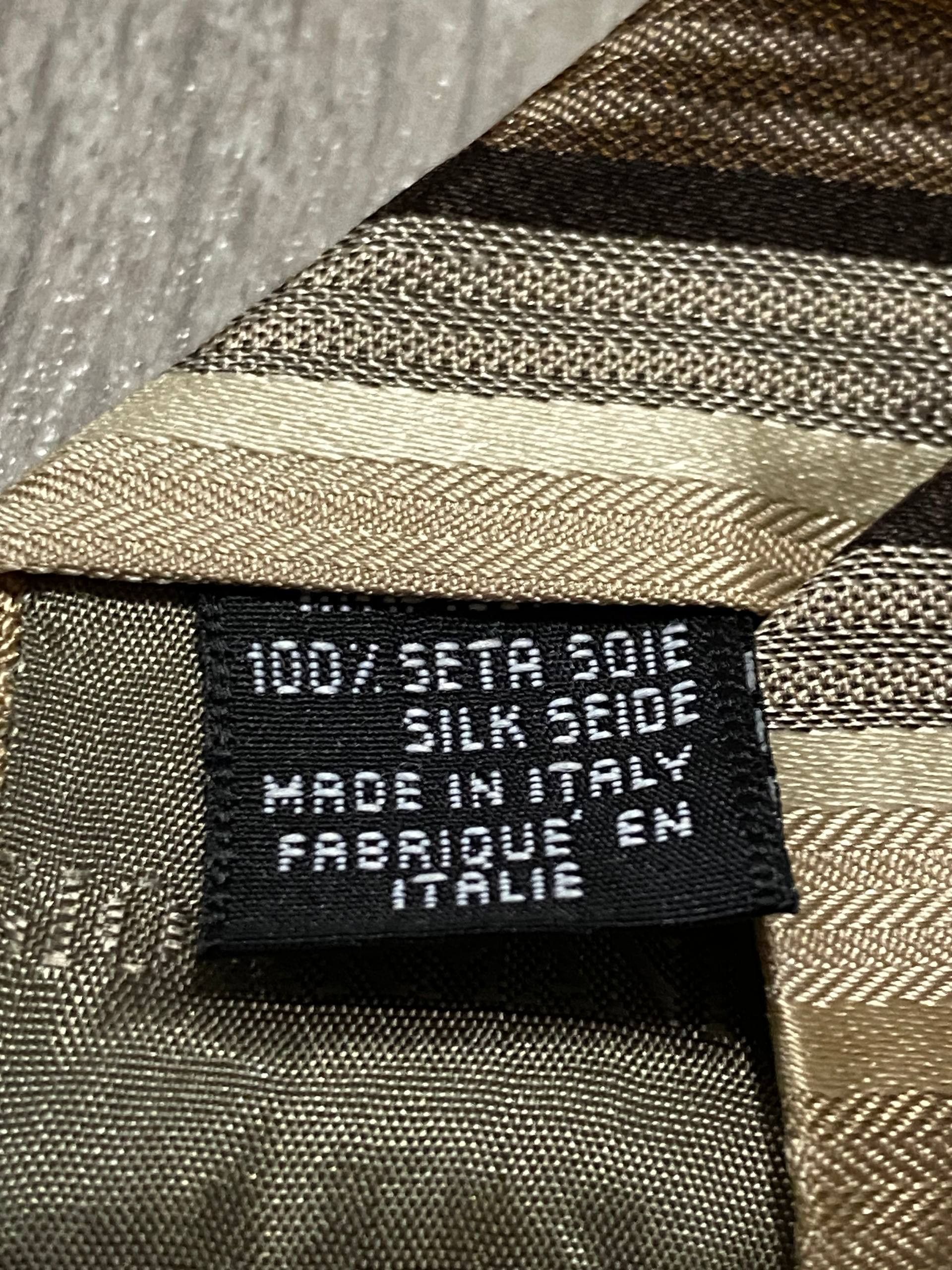 Giorgio Armani Giorgio Armani Ties Stripe Gold Made In Italy 100% Silk Size ONE SIZE - 4 Thumbnail