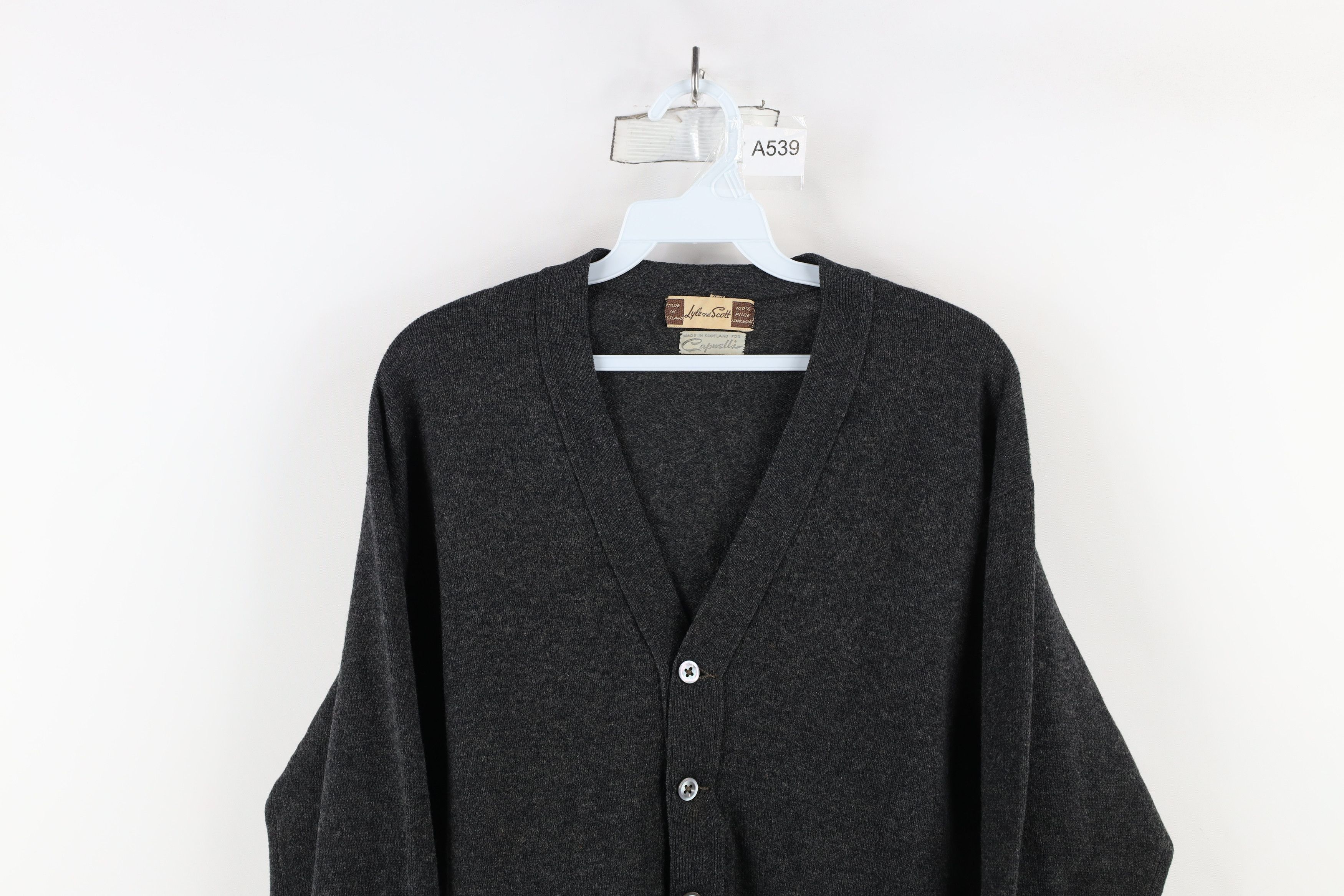 Vintage Vintage 40s 50s Rockabilly Lambswool Cardigan Sweater Gray Size US L / EU 52-54 / 3 - 2 Thumbnail