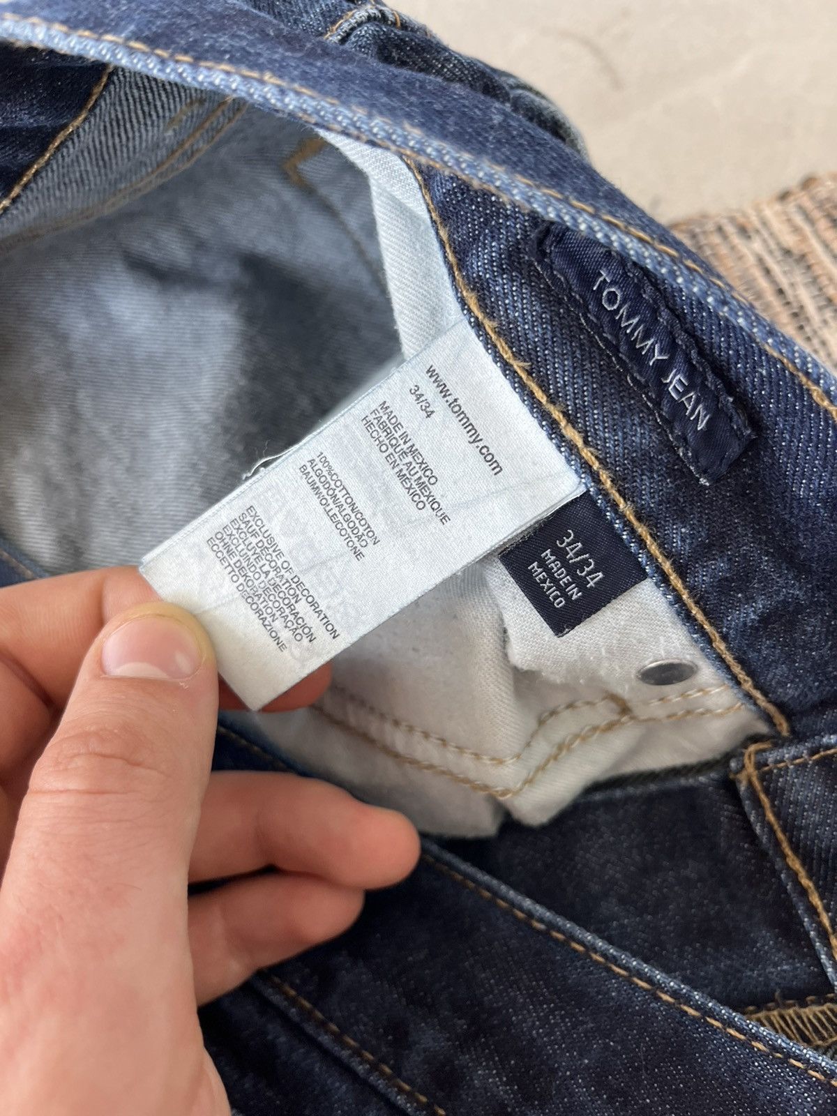 Tommy Hilfiger 00s Vintage Tommy Hilfiger Denim Jeans Navy Pants straigh Size US 34 / EU 50 - 20 Thumbnail