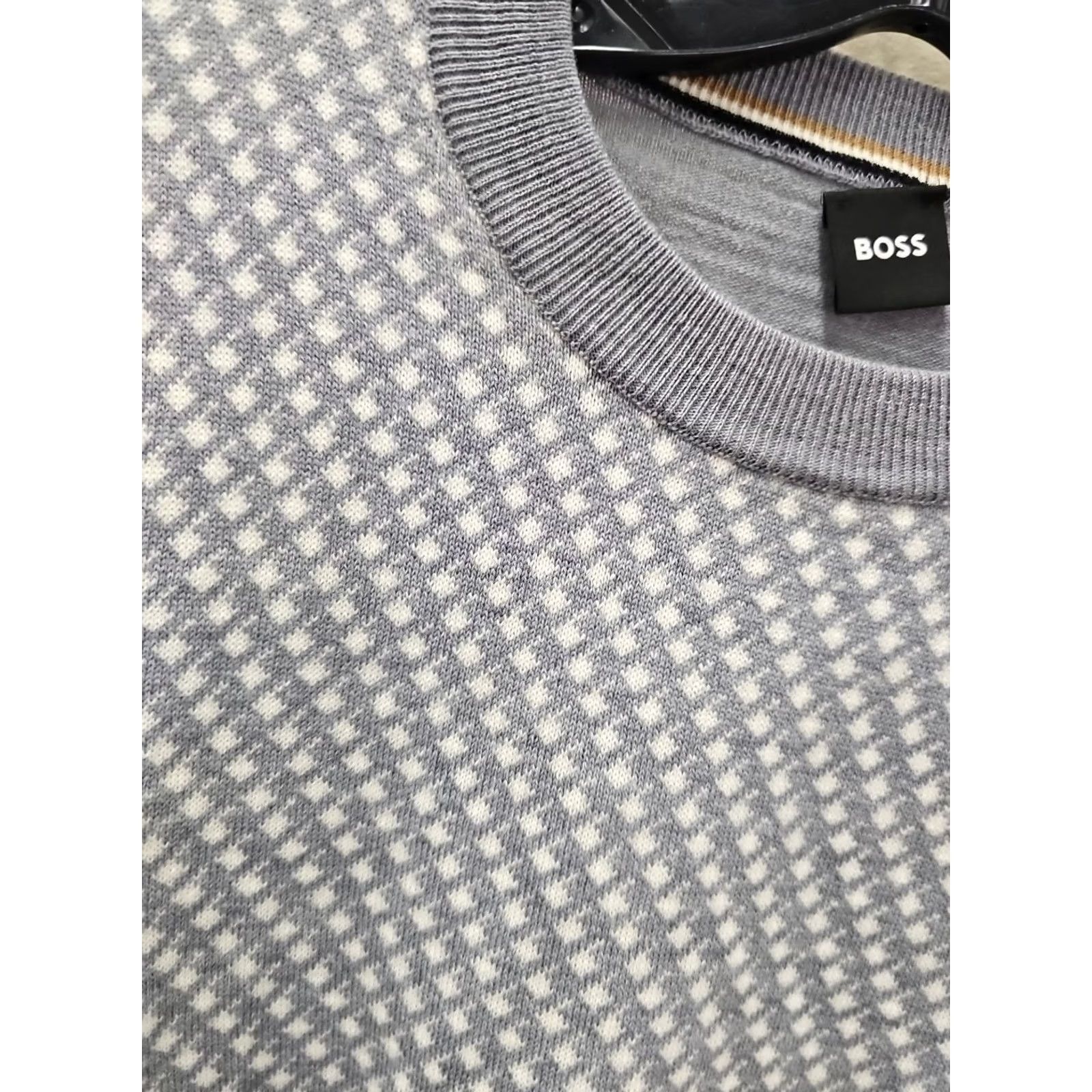 Vintage VINTAGE HUGO BOSS Long Sleeve Polo MENS XXL Grey Blue Birdseye Sweater Size US XXL / EU 58 / 5 - 5 Thumbnail