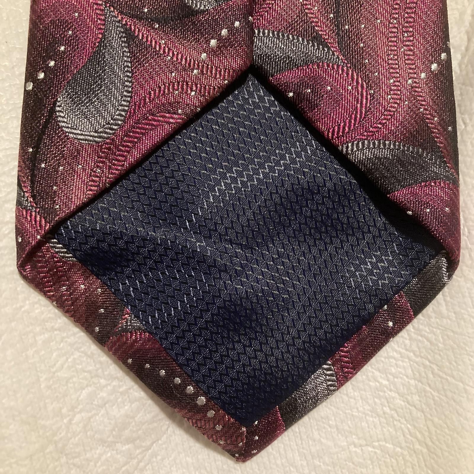 Designer NWOT Paul Dione Maroon 100% Silk Tie Size ONE SIZE - 4 Thumbnail