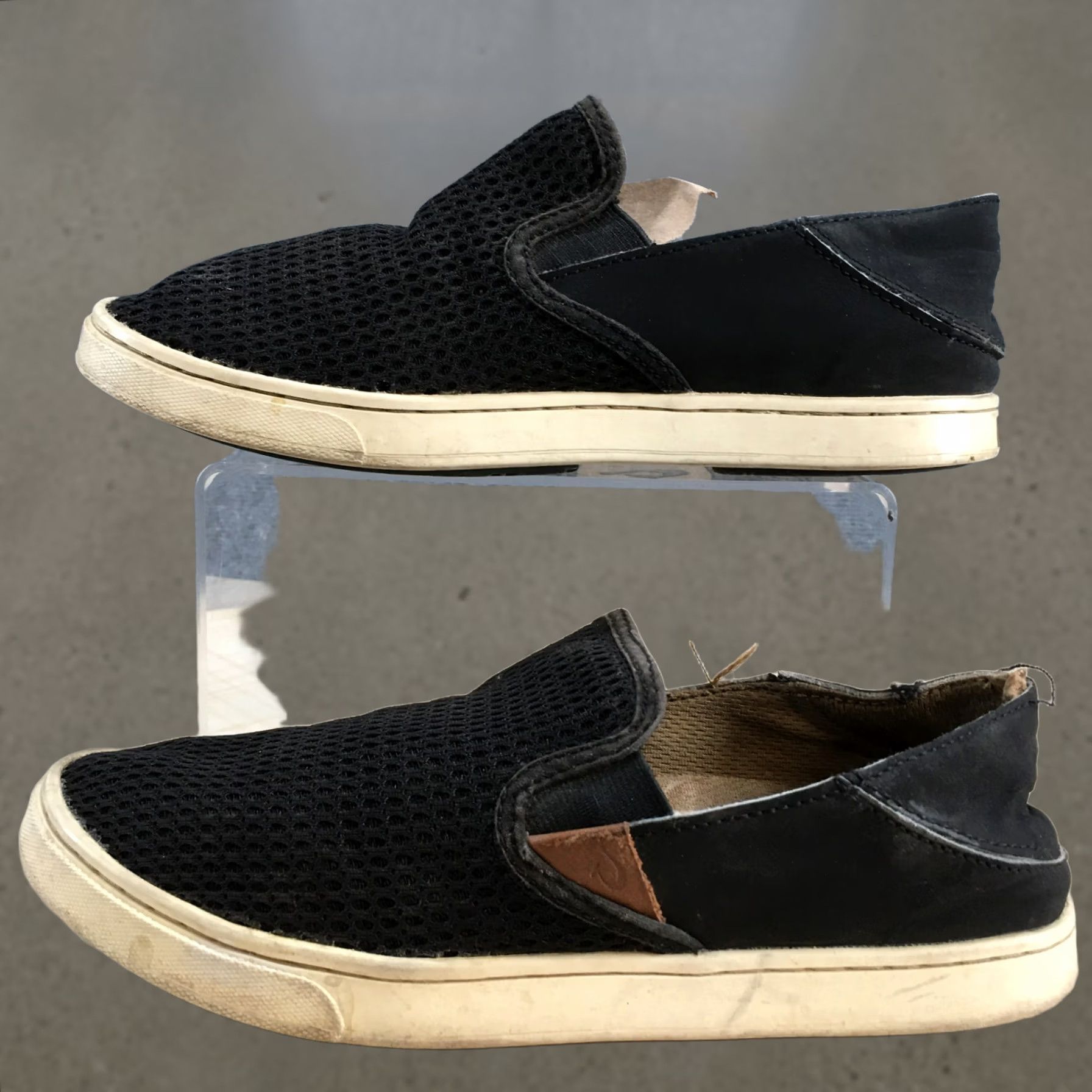 Olukai OluKai Womens 6.5 Pehuea Slip On Sneakers Black Canvas Low Top Round Toe Size M / US 6-8 / IT 42-44 - 1 Thumbnail