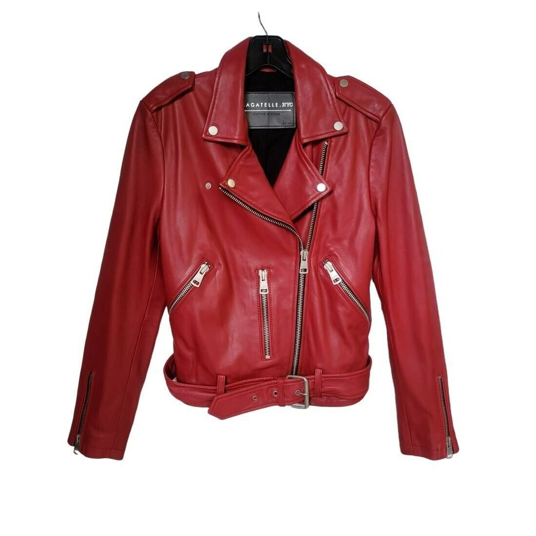 Other ❤️BAGATELLE.NYC Leather Lamb Biker Moto Jacket Women's M Bu Size M / US 6-8 / IT 42-44 - 3 Thumbnail