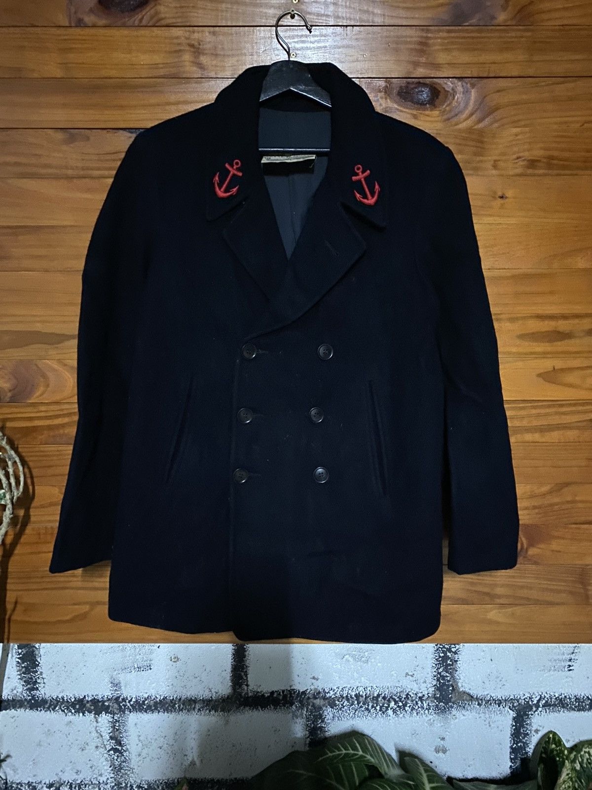 Vintage Vintage French Navy Pea Coat – Authentic Marine Wool Jacket Size US M / EU 48-50 / 2 - 4 Thumbnail
